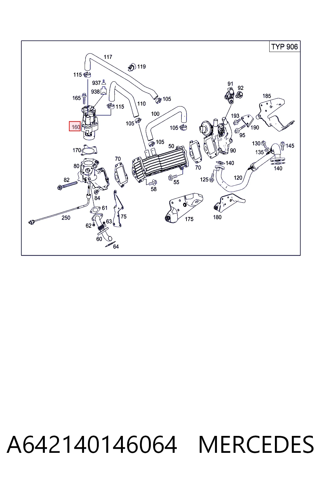 A642140146064 Mercedes Клапан рециркуляції відпрацьованих газів EGR