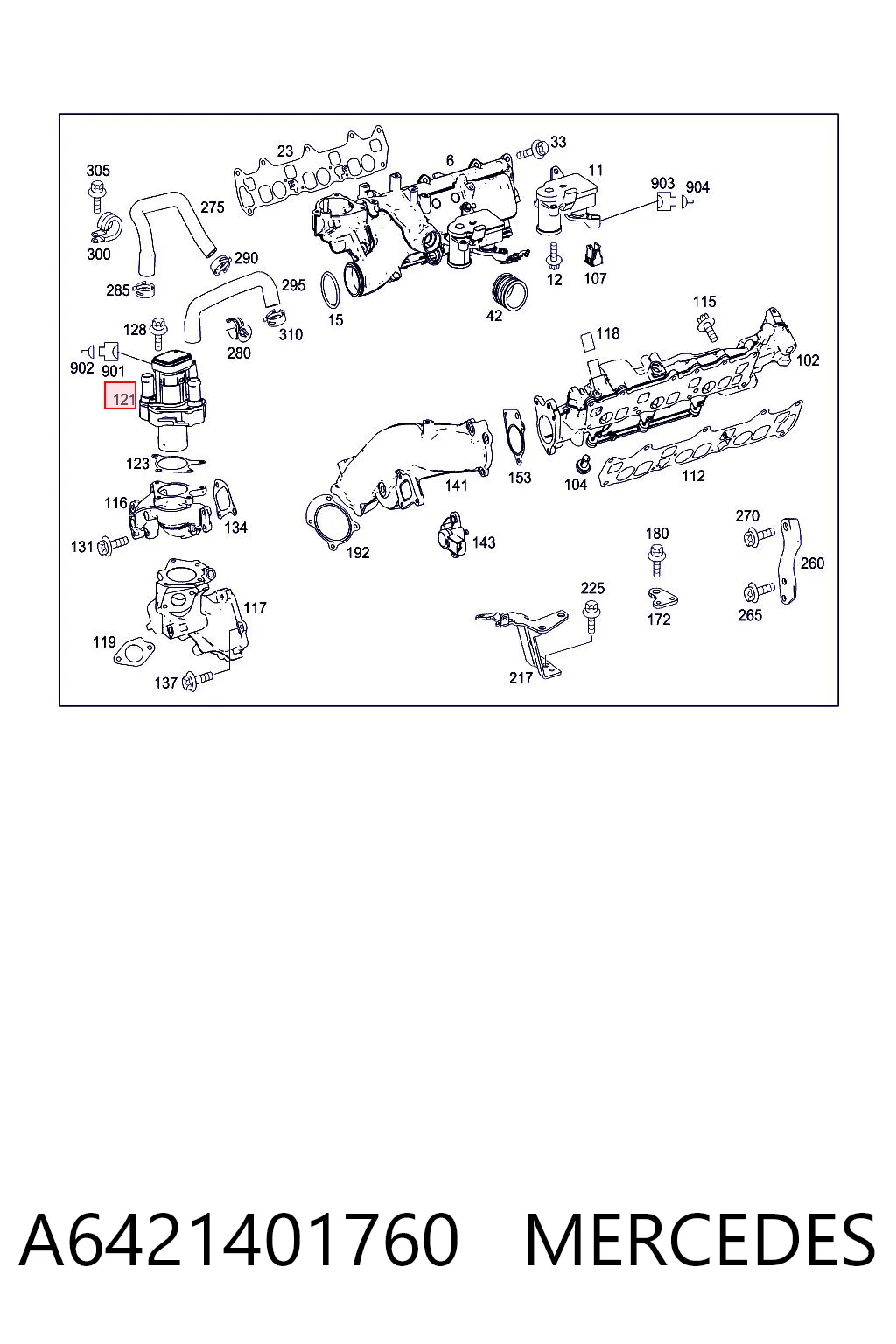 A6421401760 Mercedes Клапан рециркуляції відпрацьованих газів EGR