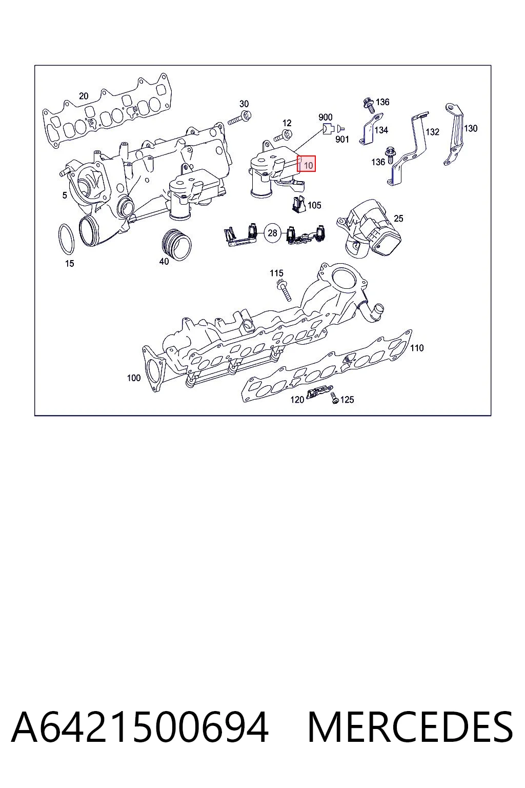 A6421500694 Mercedes Клапан управління заслінкою впускного колектора