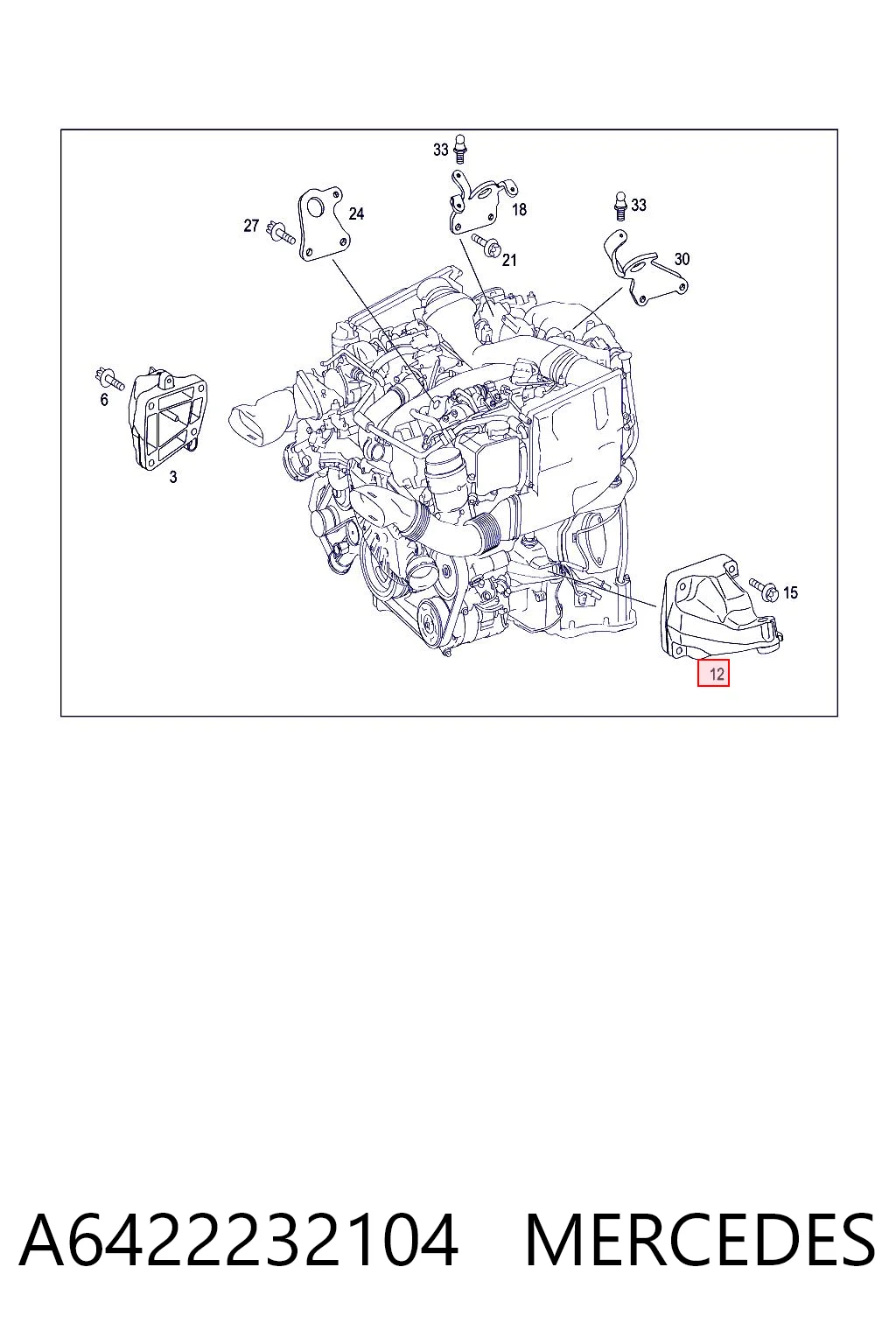 A6422232104 Mercedes Кронштейн подушки (опори) двигуна, лівої