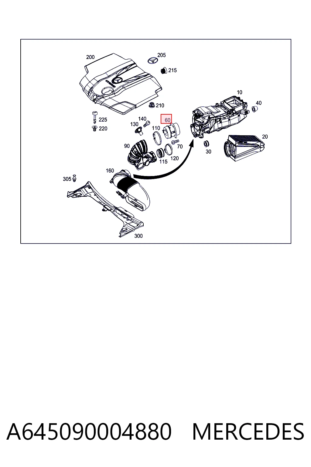 A645090004880 Mercedes Датчик витрати повітря