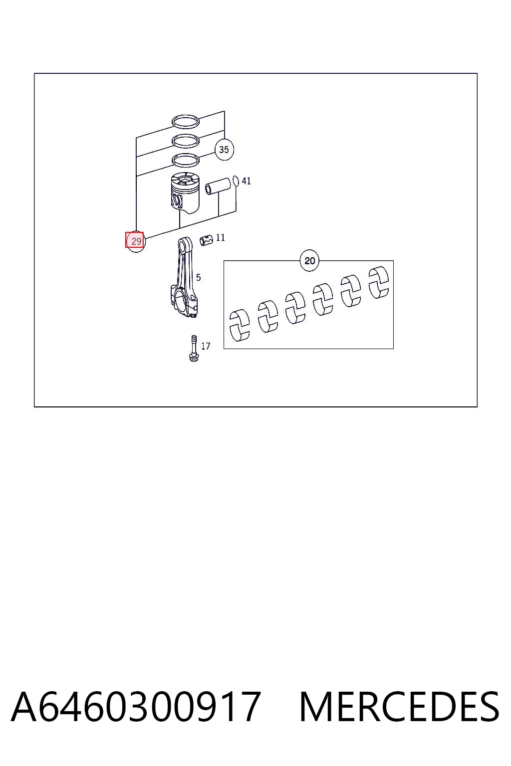 Поршня на 1 циліндр, STD Mahle Original 45900