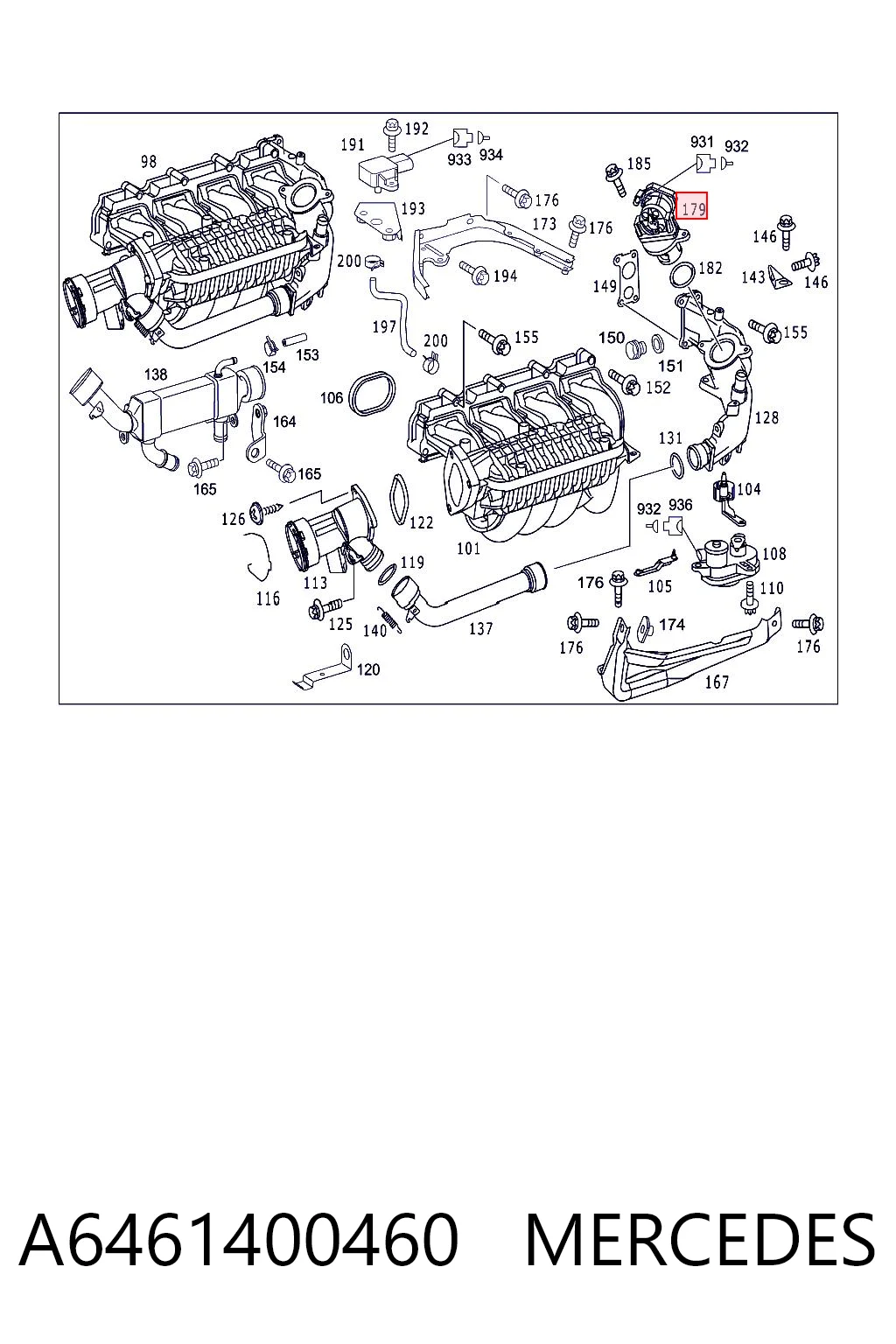 A6461400460 Mercedes Клапан рециркуляції відпрацьованих газів EGR