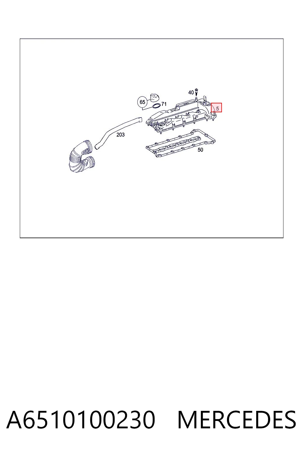 A6510100230 Mercedes Кришка двигуна