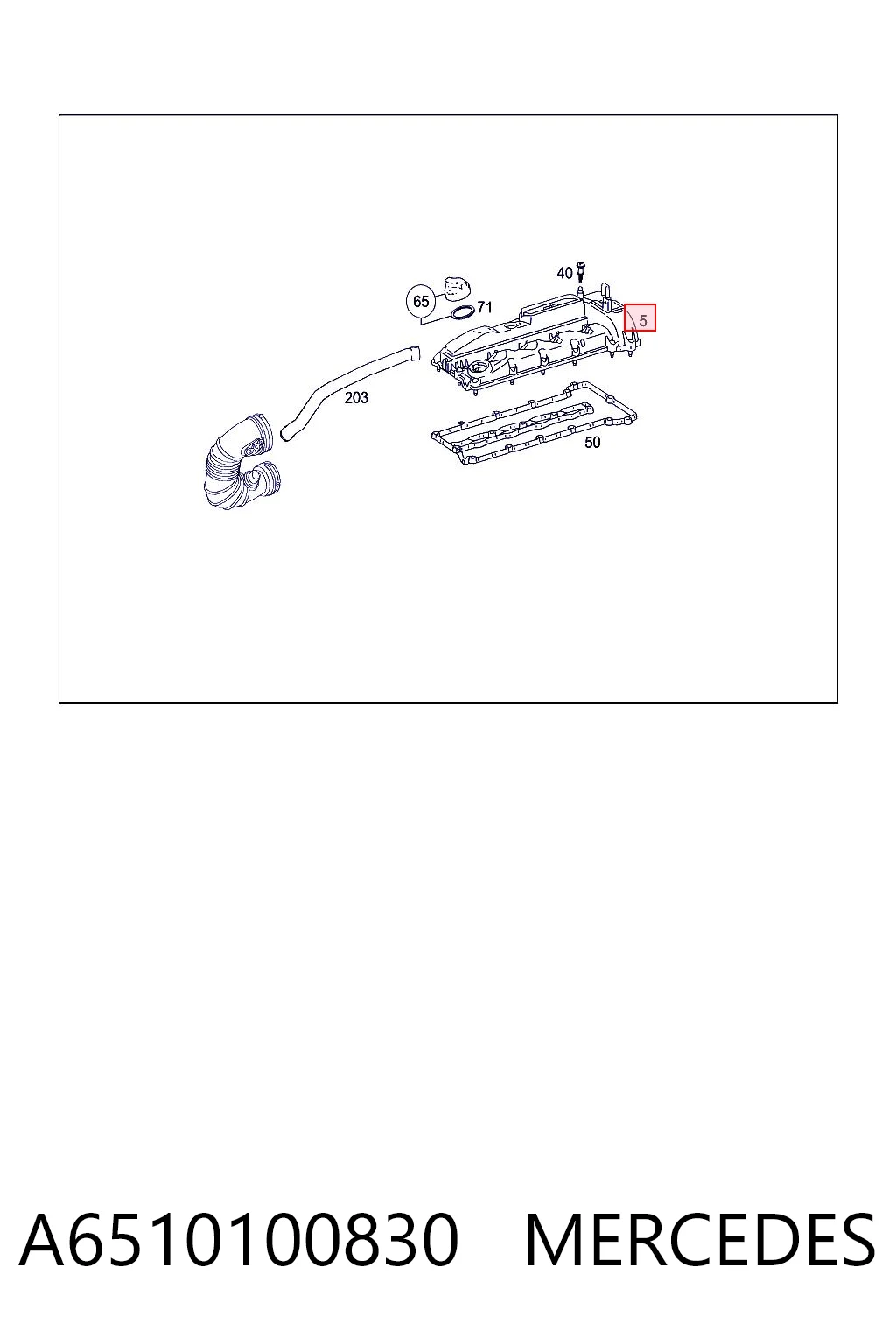 A6510100830 Mercedes Кришка двигуна