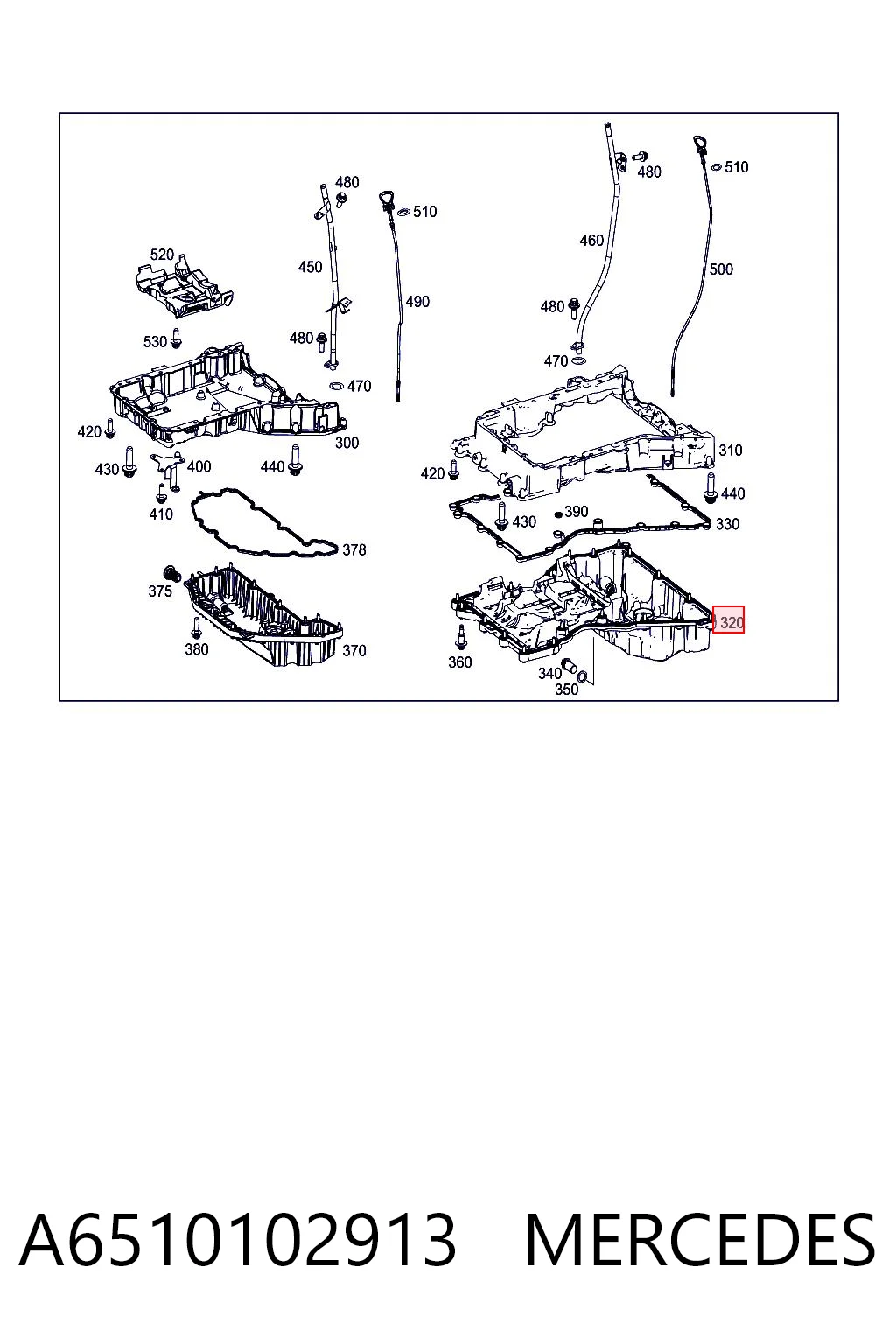 A6510102913 Mercedes Піддон масляний картера двигуна, нижня частина
