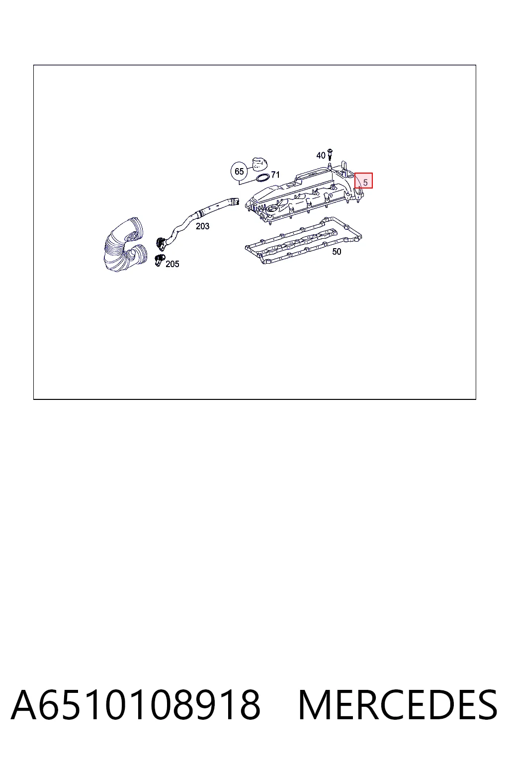 A6510108918 Mercedes Кришка двигуна