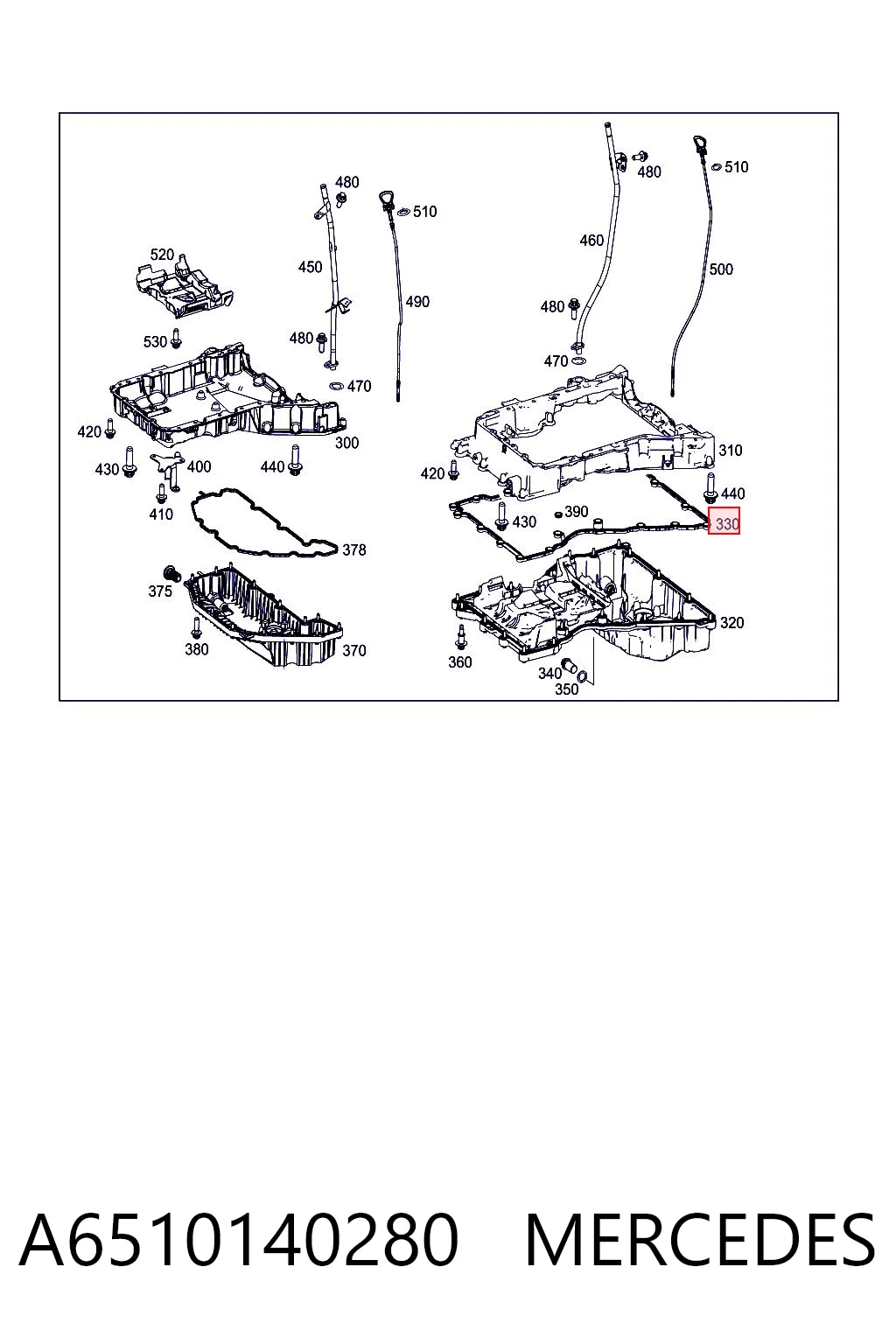 A6510140280 Mercedes Прокладка передньої кришки двигуна