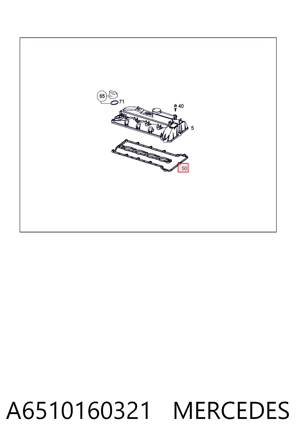 A6510160321 Mercedes Прокладка кришки клапанної 