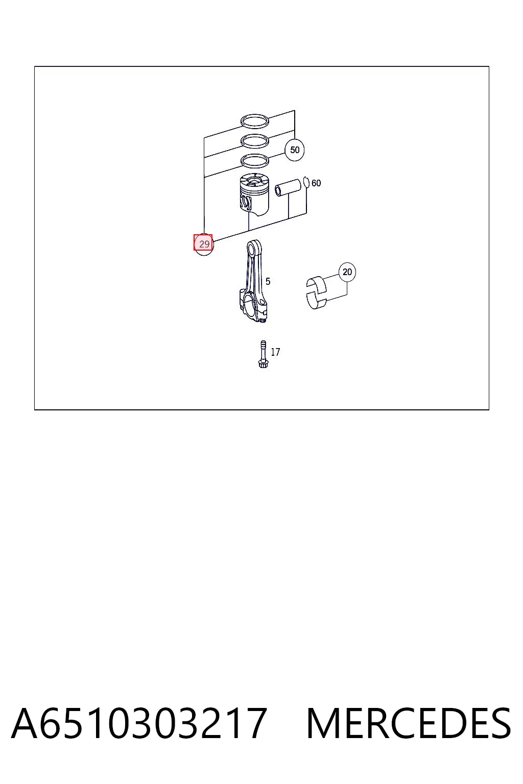 Поршень в комплекті на 1 циліндр, STD 001PI00166002 Mahle Original