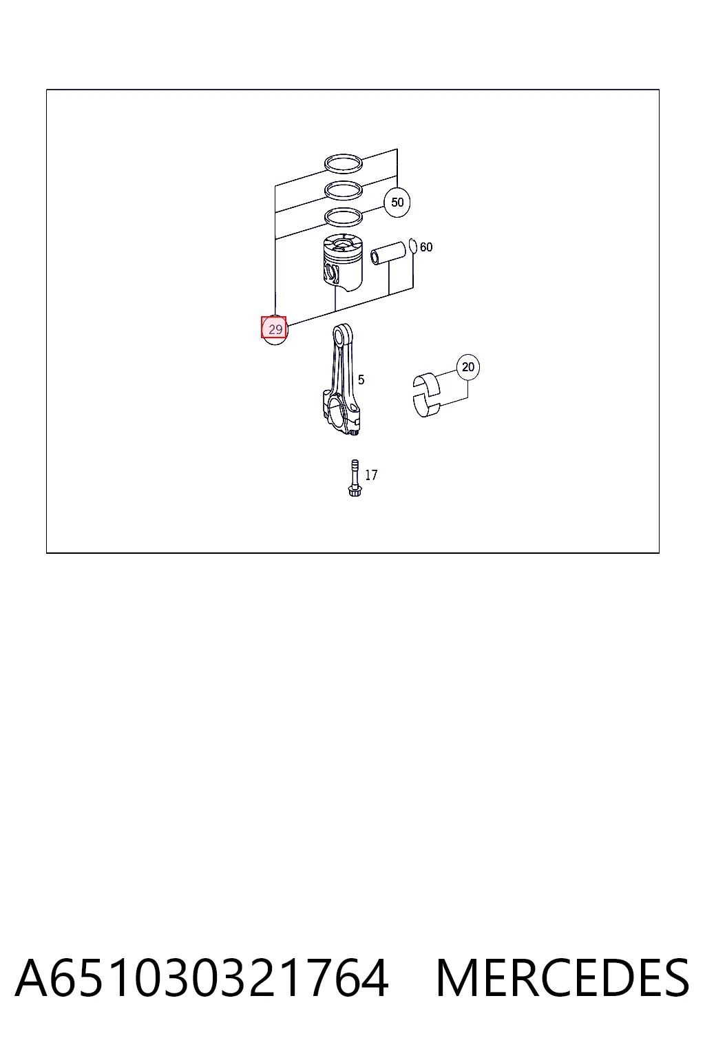 Купити 001PI00166002 Mahle Original Поршень в комплекті на 1 циліндр, STD