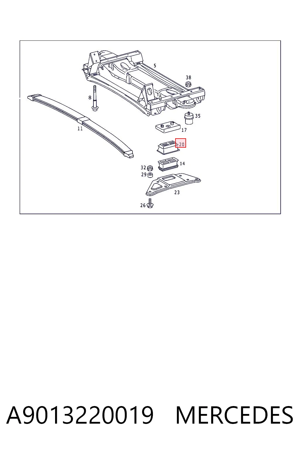A9013220019 Mercedes Відбійник передньої ресори