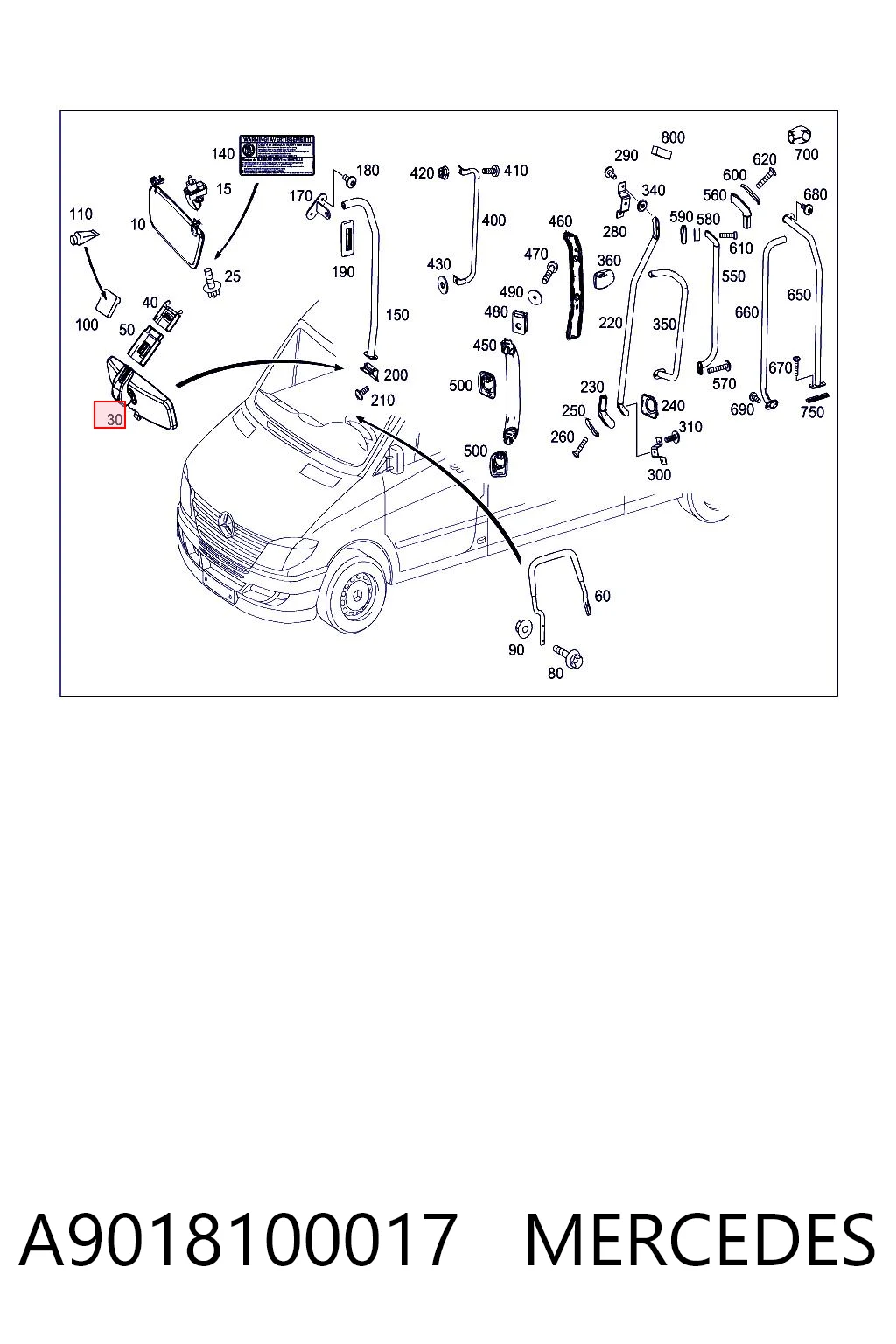 Дзеркало салону 8199 Autotechteile
