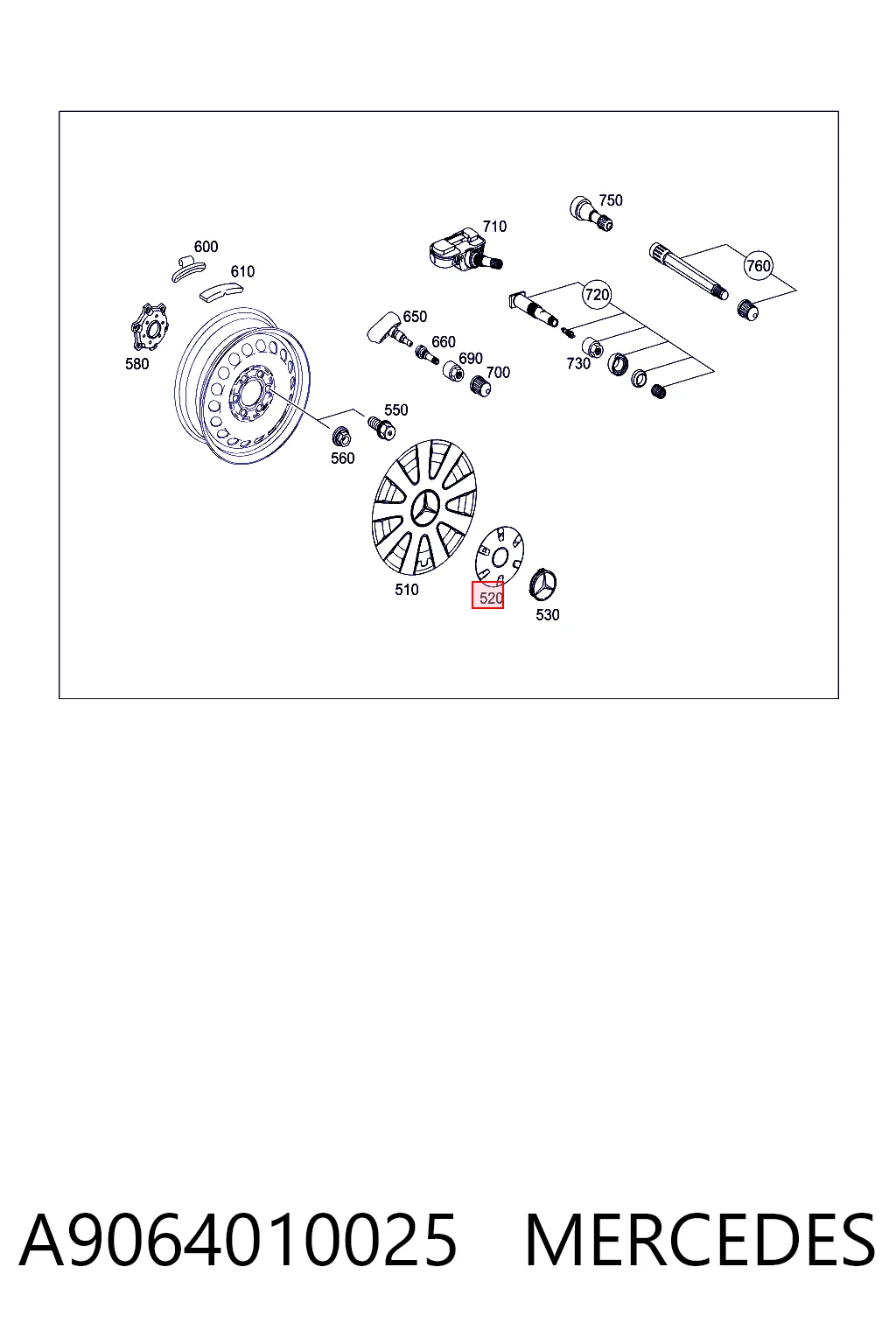 A9064010025 Mercedes Ковпаки на колеса