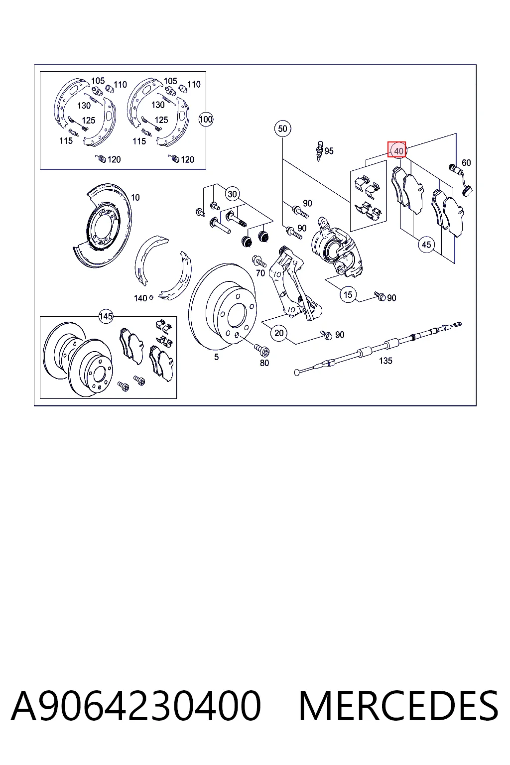 A9064230400 Mercedes Колодки гальмівні задні, дискові
