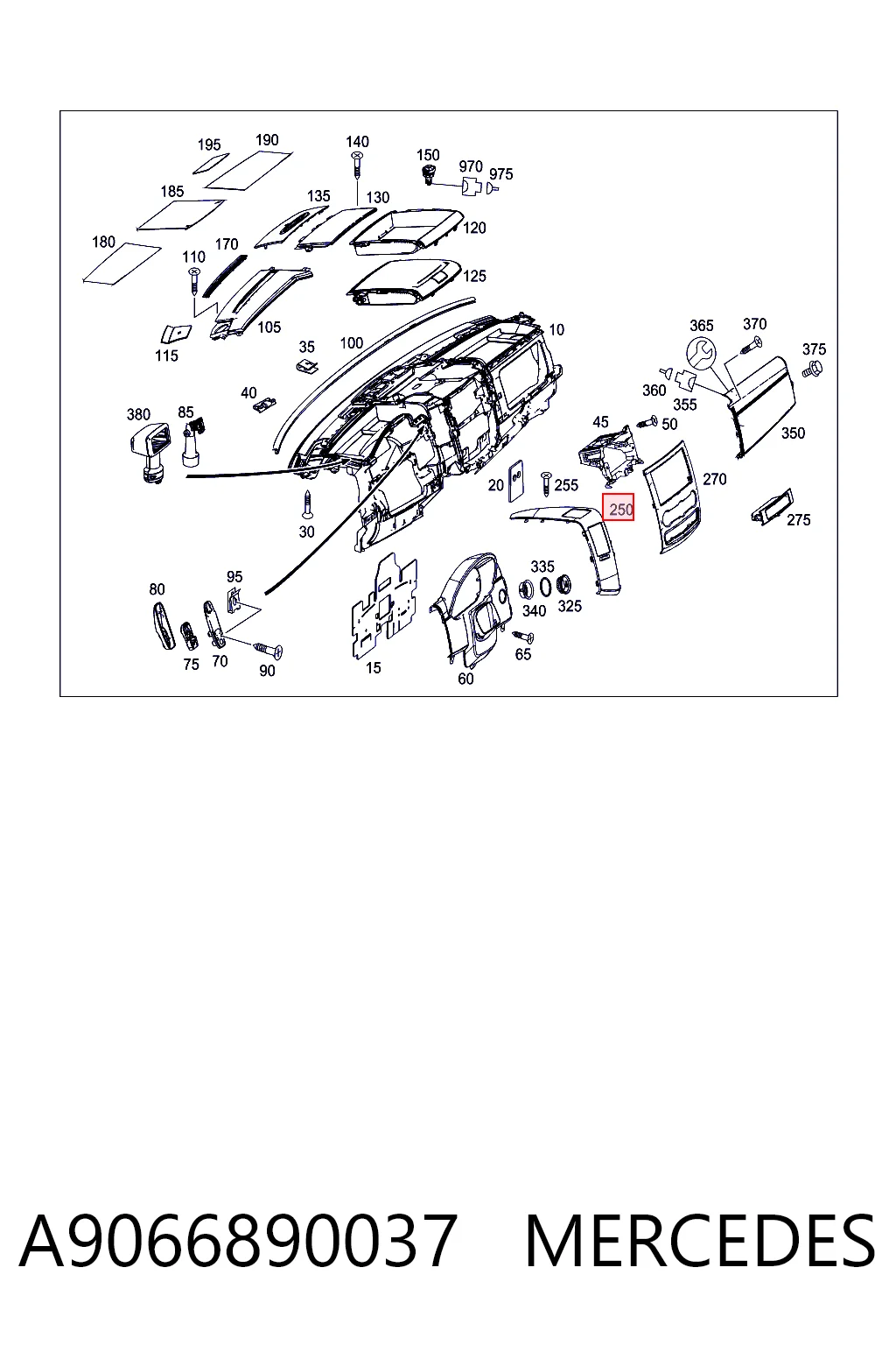 A9066890037 Mercedes Декоративна накладка центральної консолі