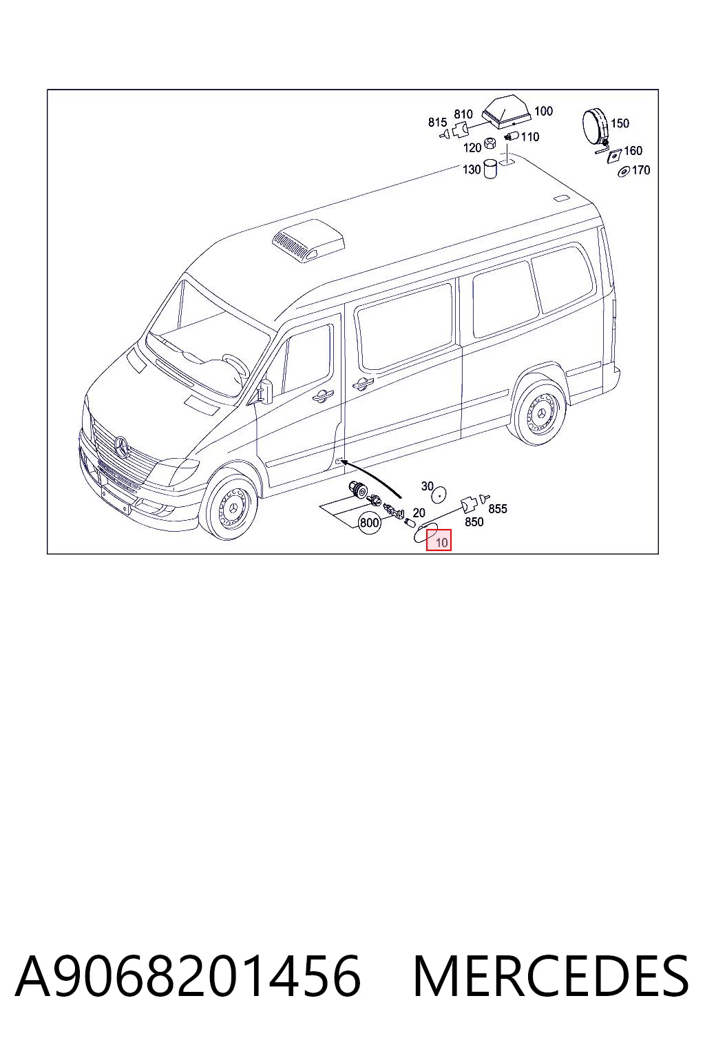 A9068201456 Mercedes Габарит бічний (фургон)