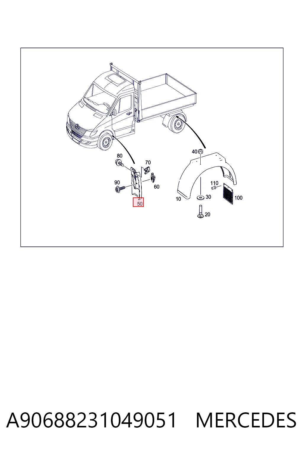 A9068823104 Mercedes Бризговики крила