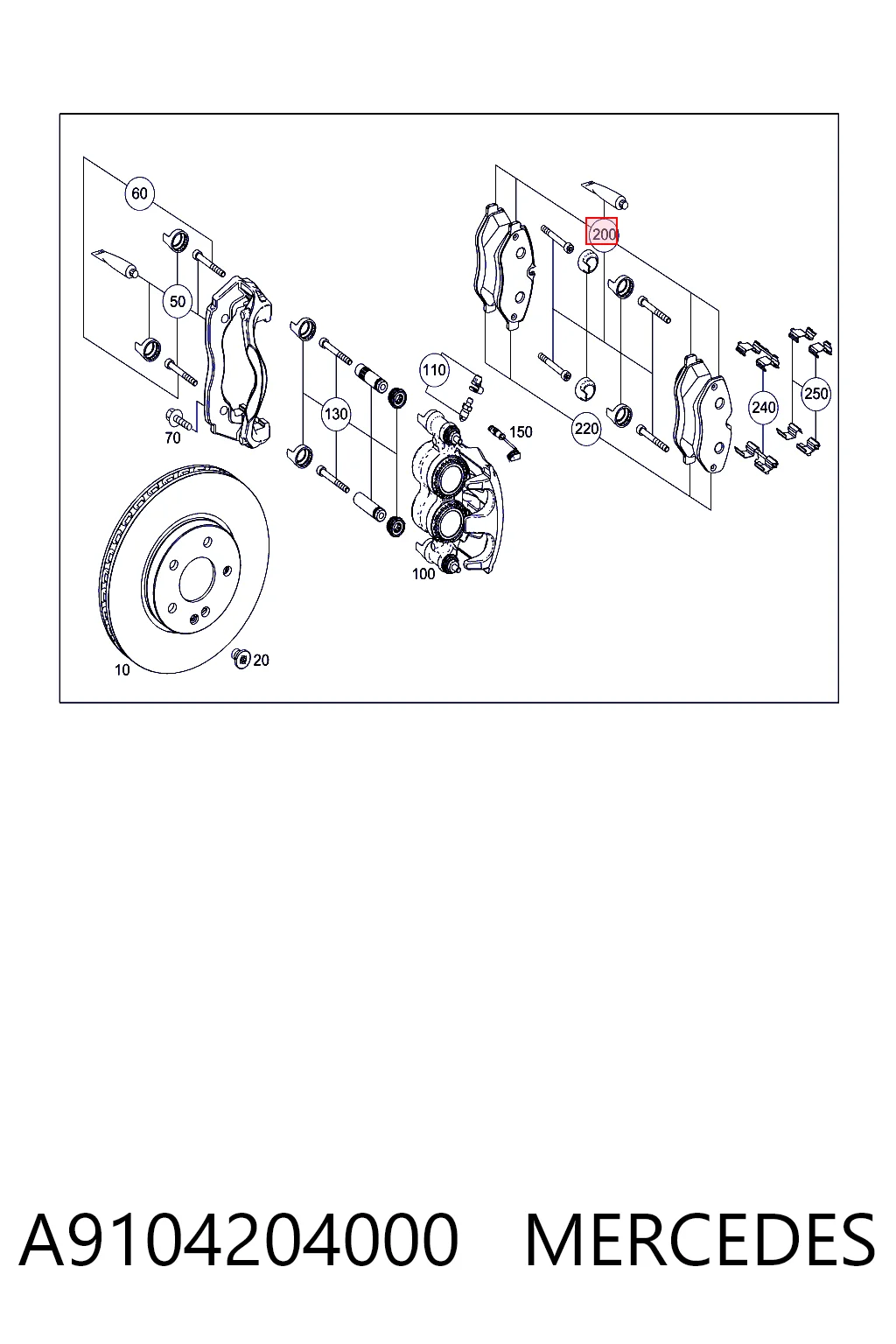 A9104204000 Mercedes Передні гальмівні колодки