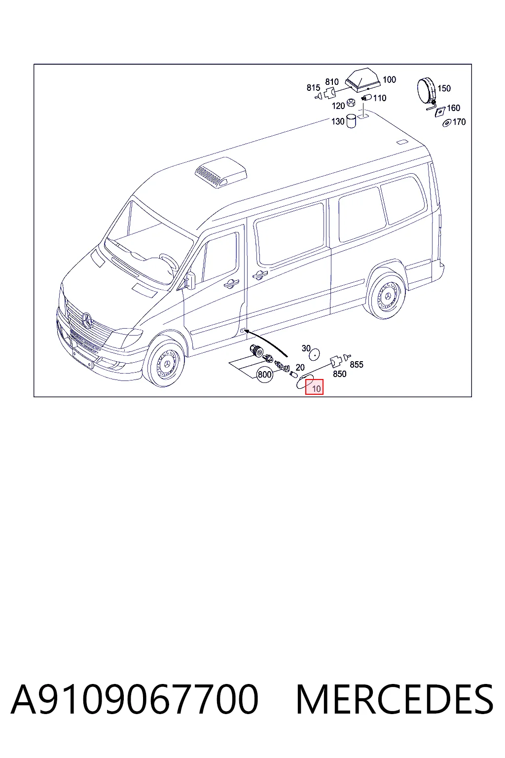 A9109067700 Mercedes Габарит бічний (фургон)