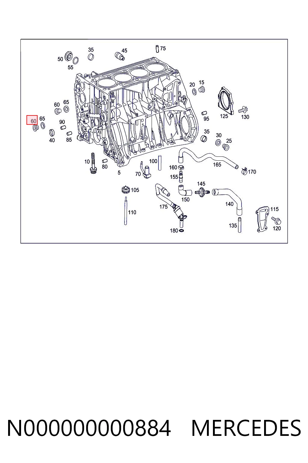 N000000000884 Mercedes Пробка піддона АКПП
