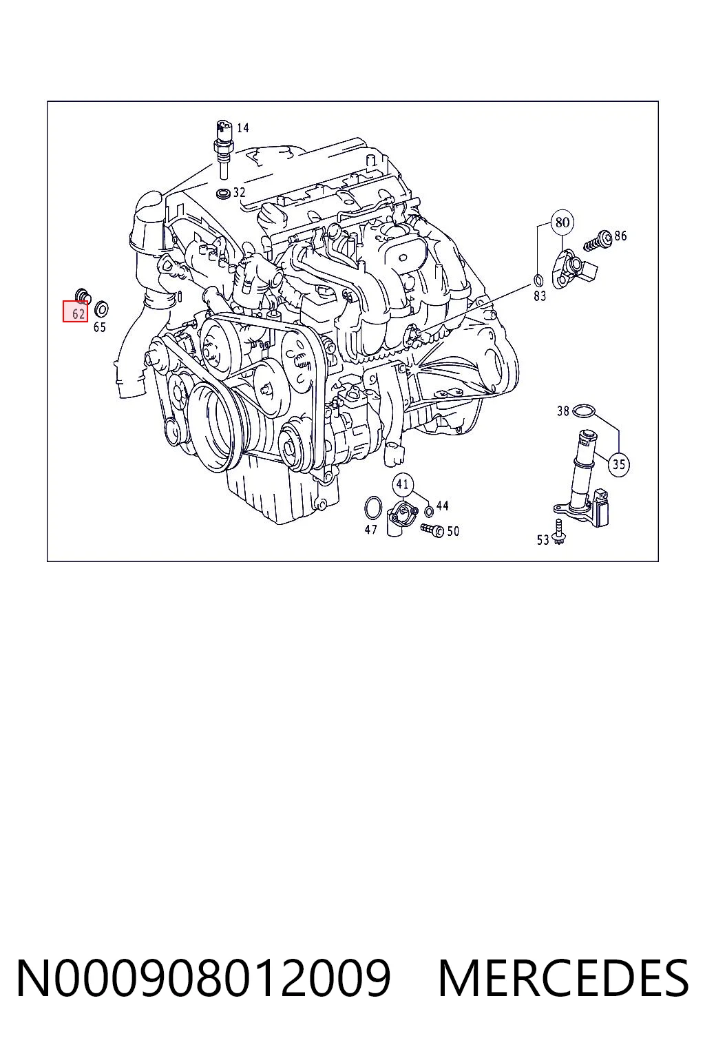 N000908012009 Mercedes Пробка піддона двигуна