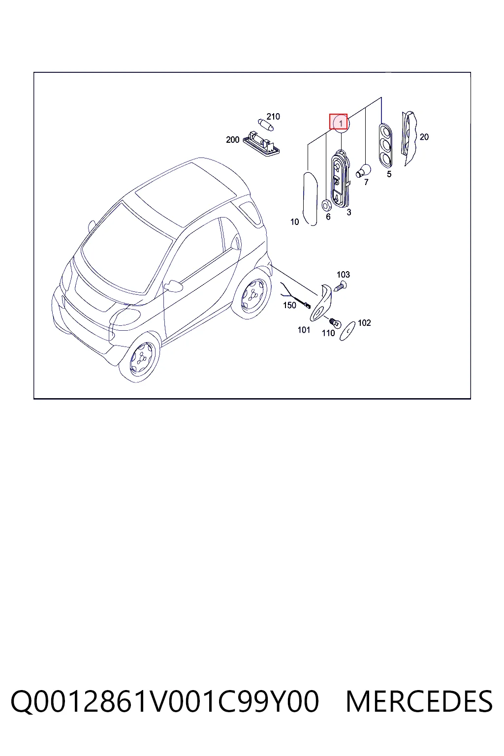 Купити Задня права фара Smart FORTWO  450