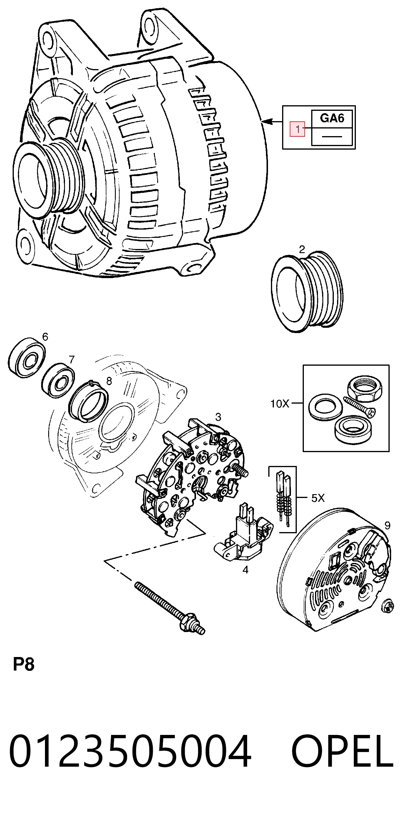 Генератор General Motors 6204062 ціна, від 121.19 USD