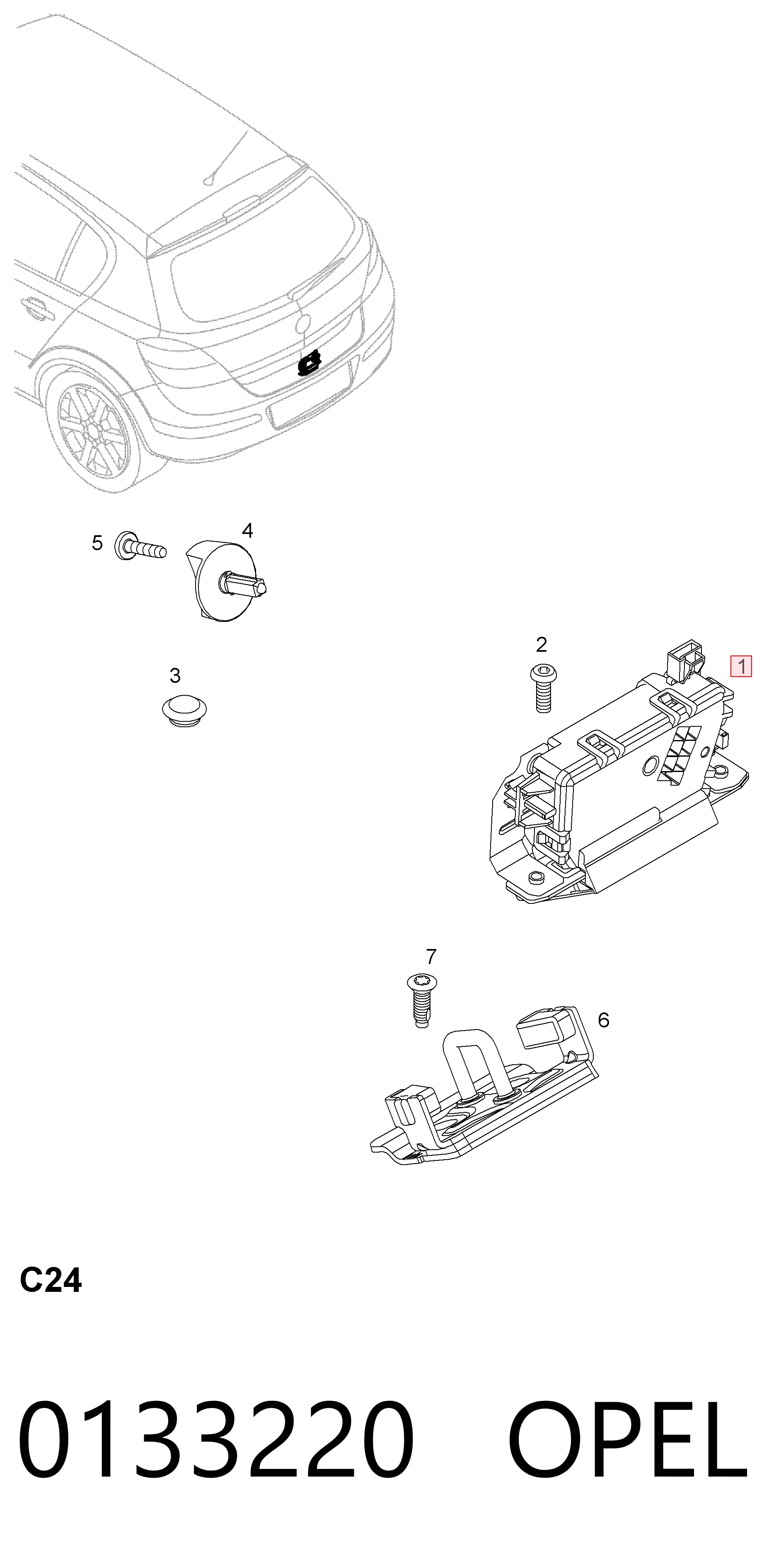 0133220 Opel Замок п'ятих дверей