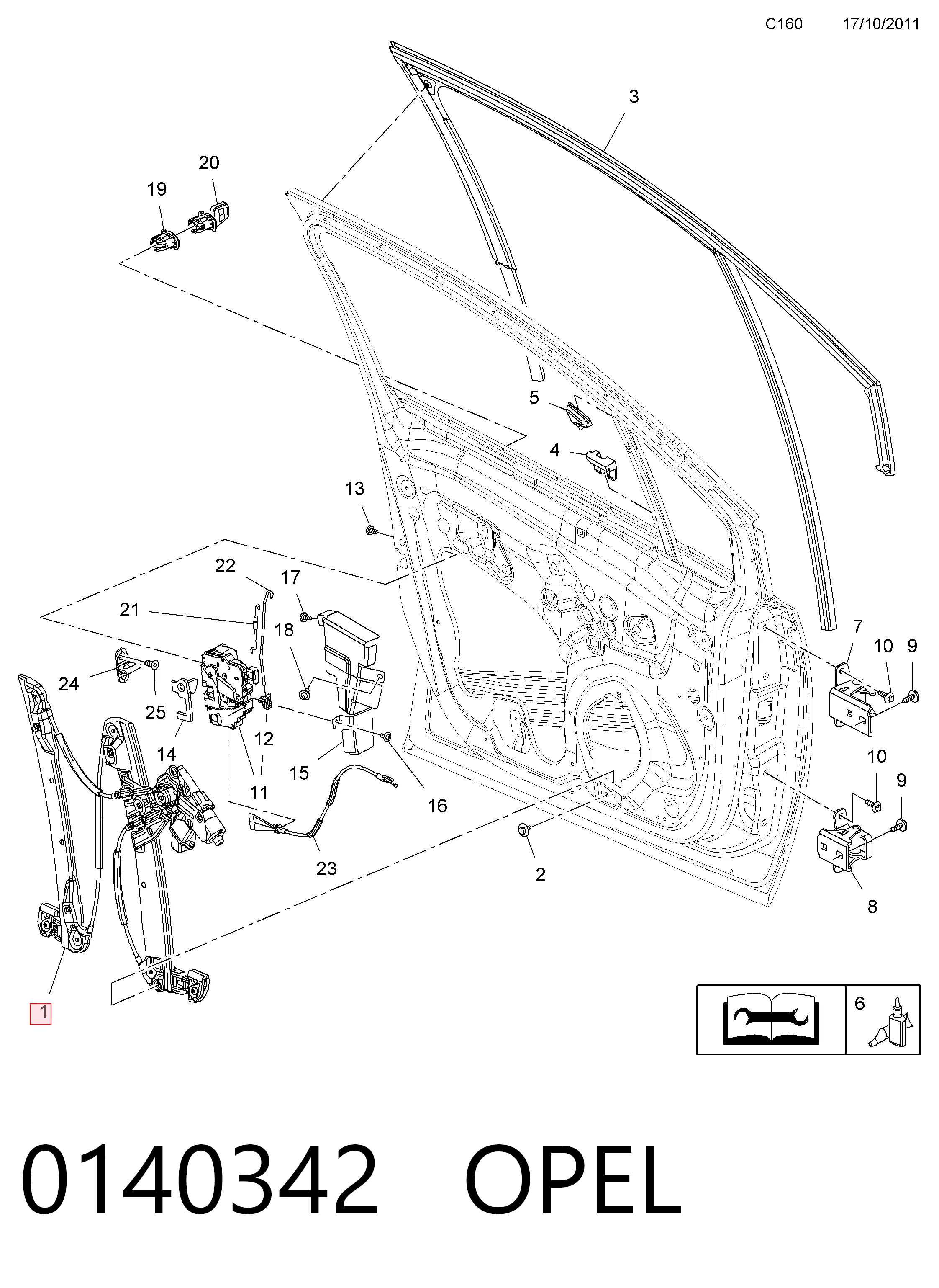 95508037 Peugeot/Citroen Підйомник механічний вітрового скла