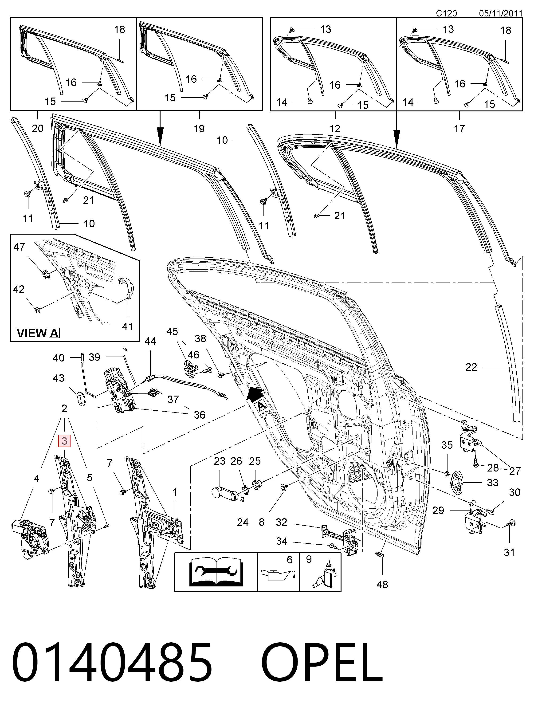 13290263 General Motors Механізм стеклопод'емника двері задньої, лівої
