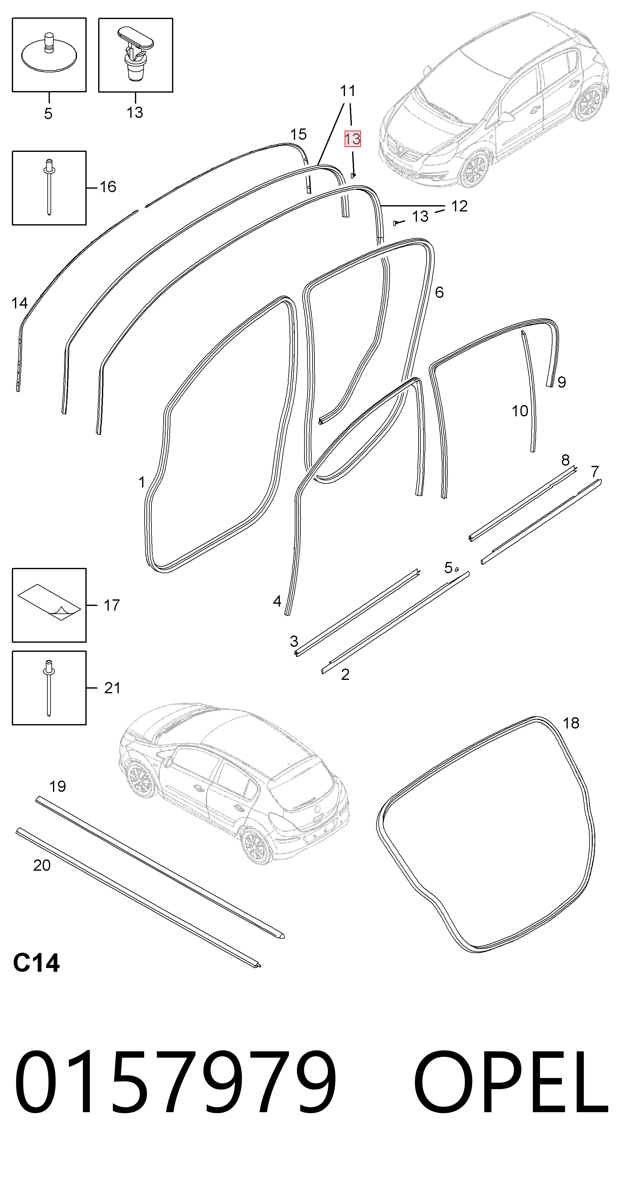 Купити 90579619 Peugeot/Citroen Пістон (кліп) кріплення обшивки дверей