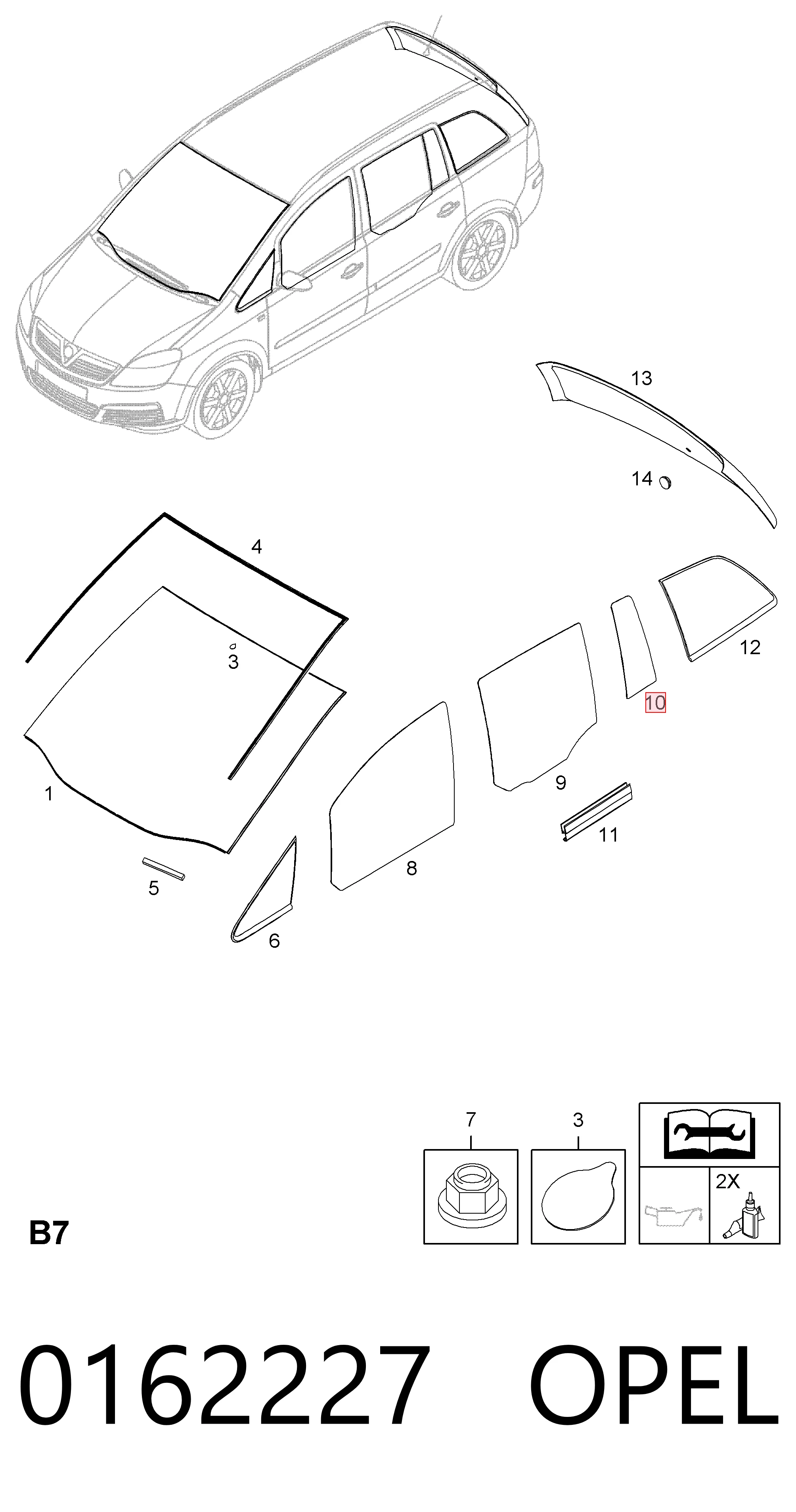 13132375 General Motors Кватирка дверей трикутник, задньої, лівої
