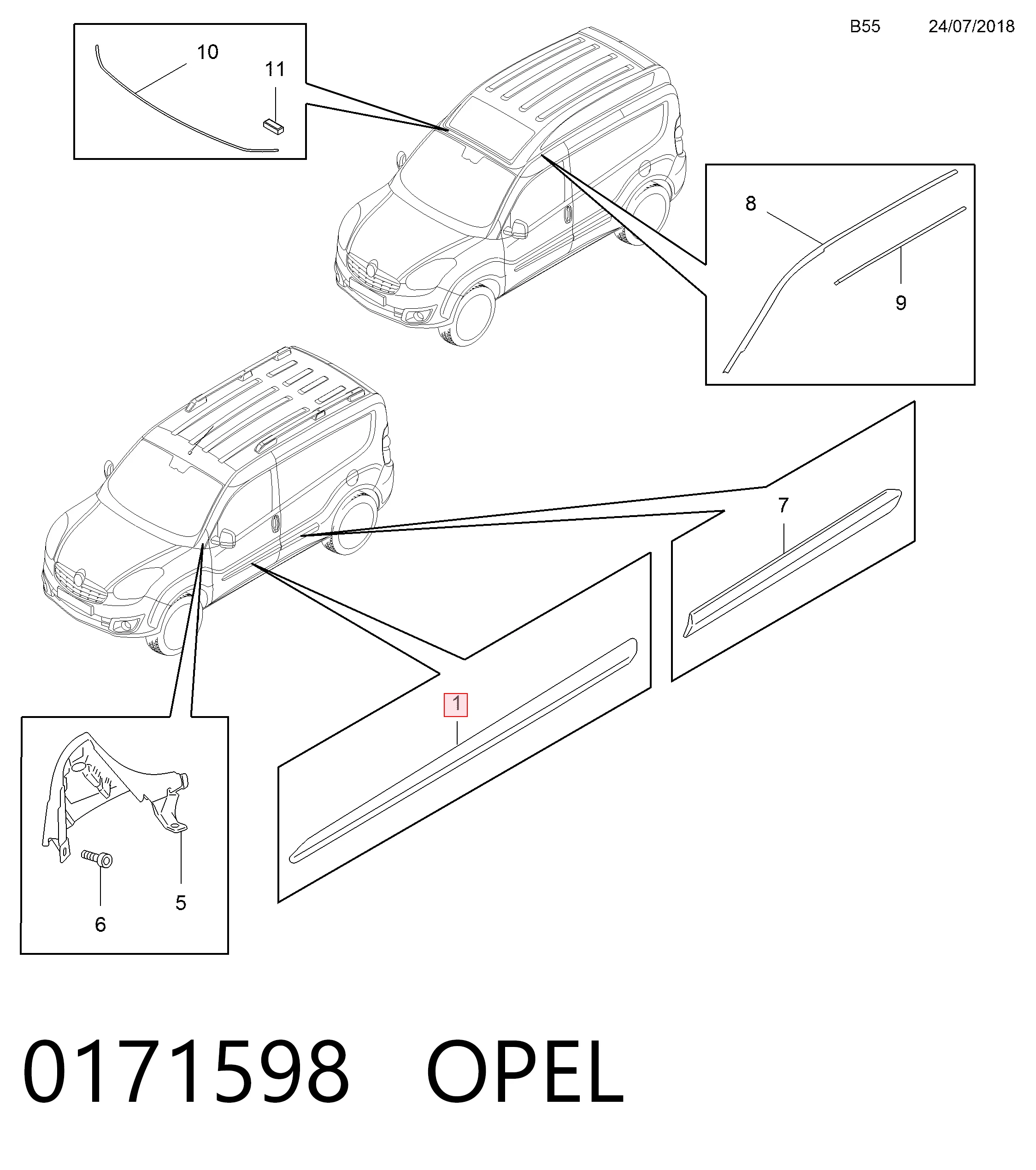 Купити 735497895 Chrysler Молдинг передньої лівої двері