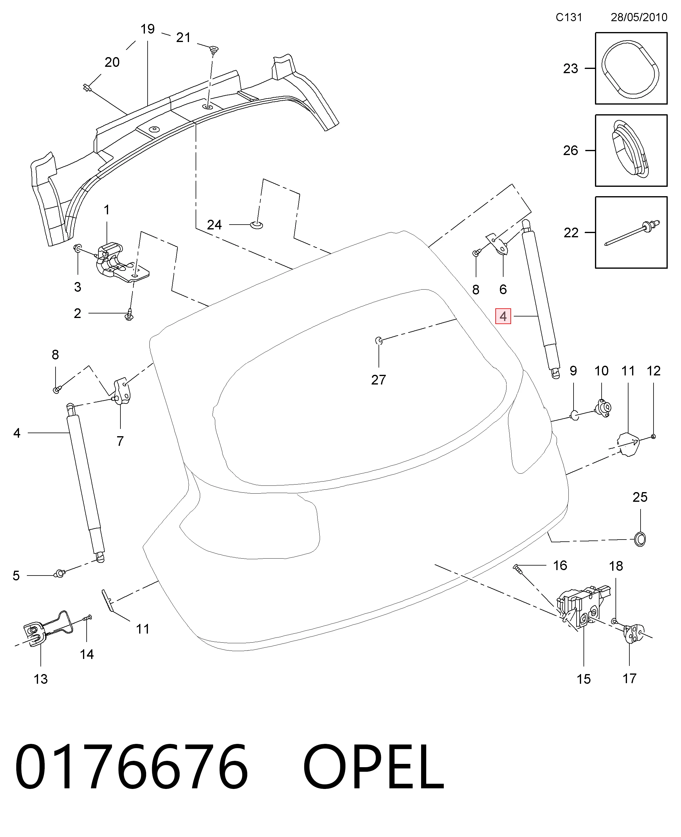 430719098700 Magneti Marelli Амортизатор кришки багажника / двері 3/5-ї задньої
