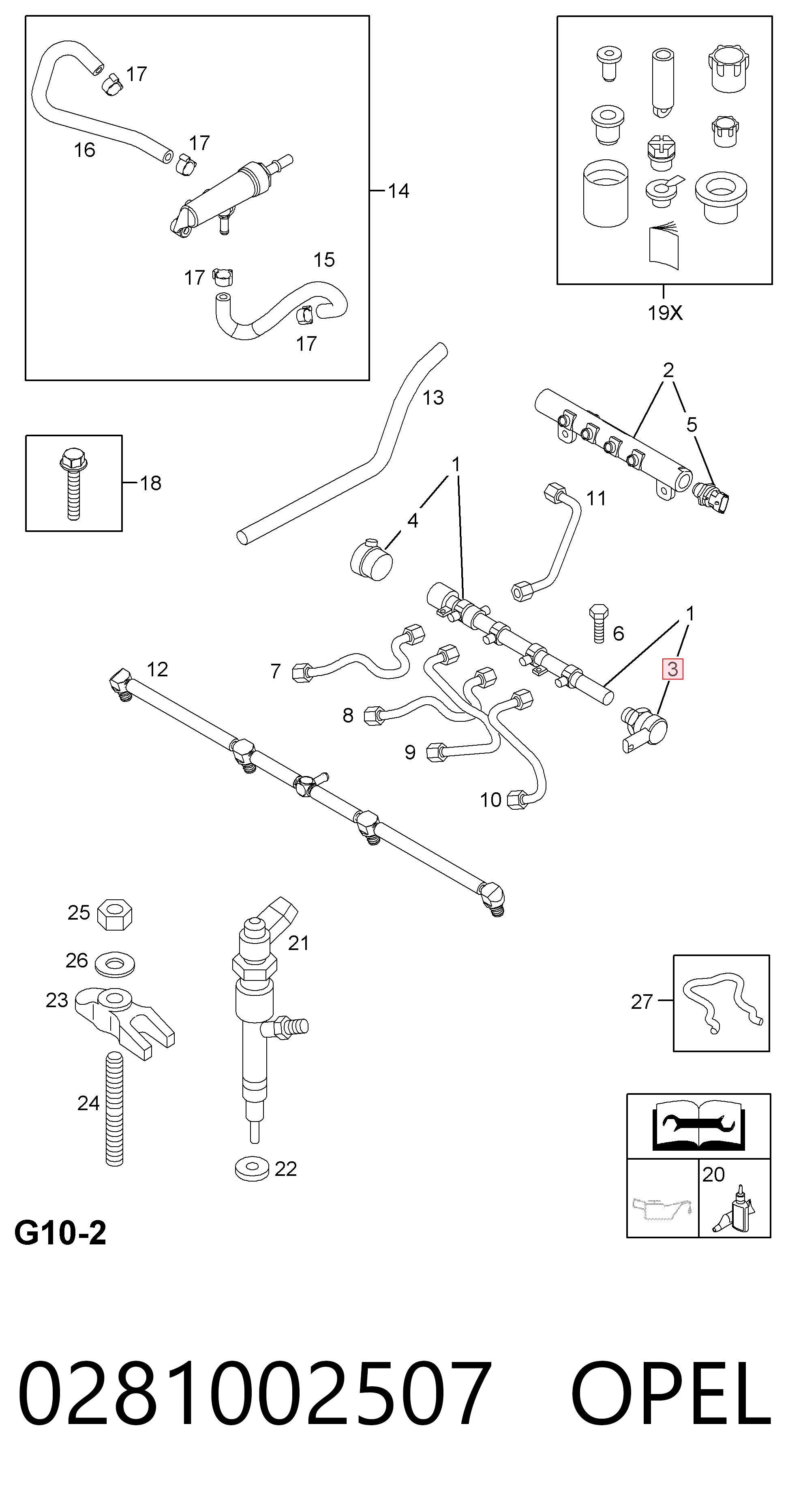 0281002507 Opel Регулятор тиску палива