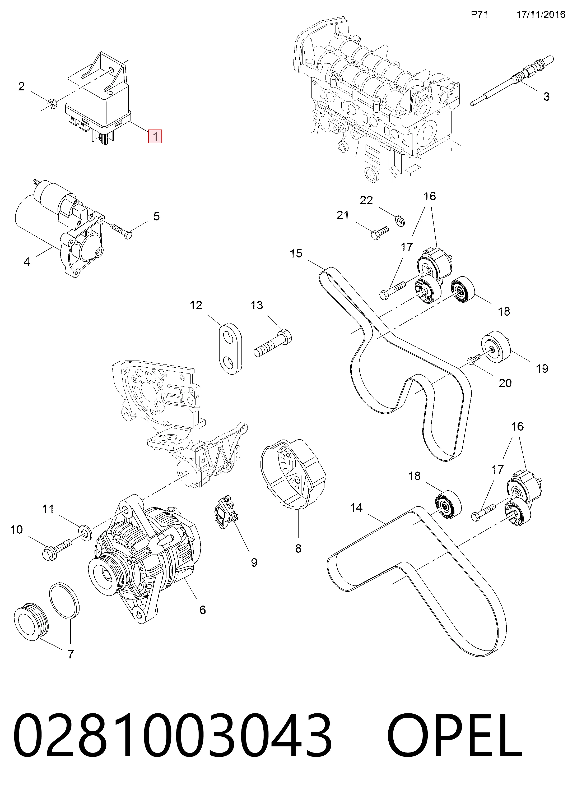 Купити 281003043 Bosch Реле свічок накалу