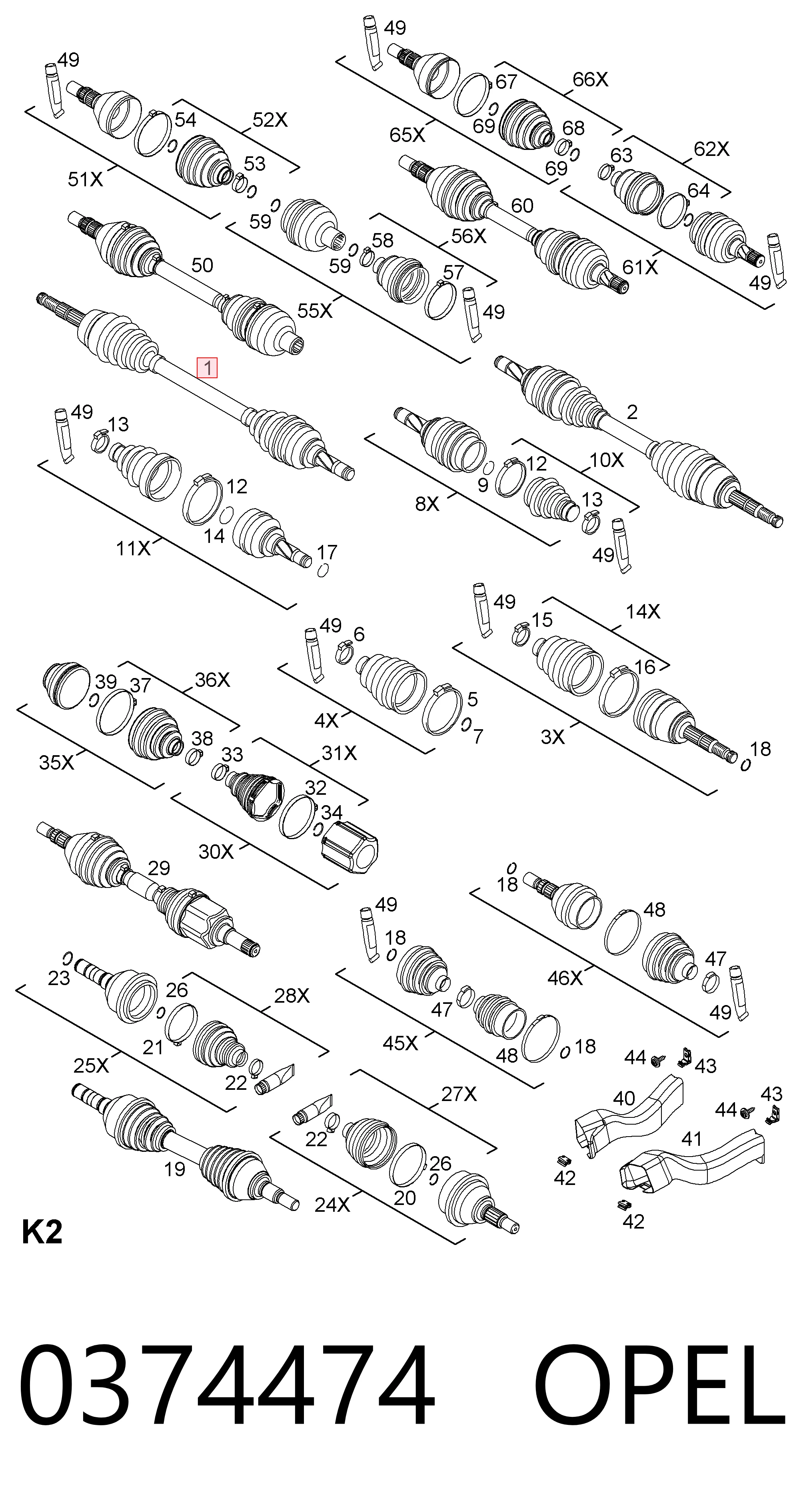 Піввісь передня, права Formpart/Otoform 20380024S ціна, від 83.82 USD