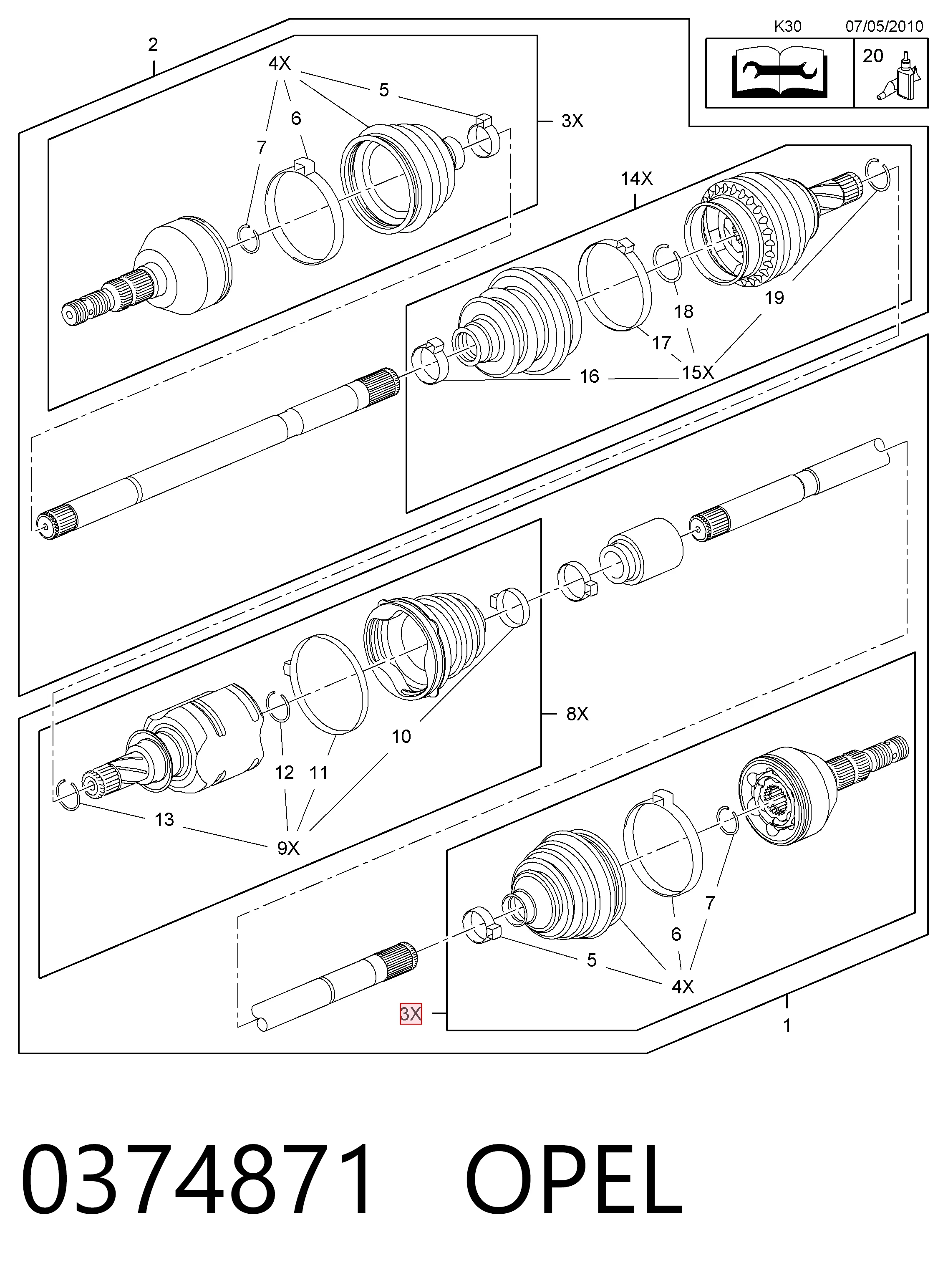 Купити 0036262 GKN-Spidan Шарнір приводу зовнішній