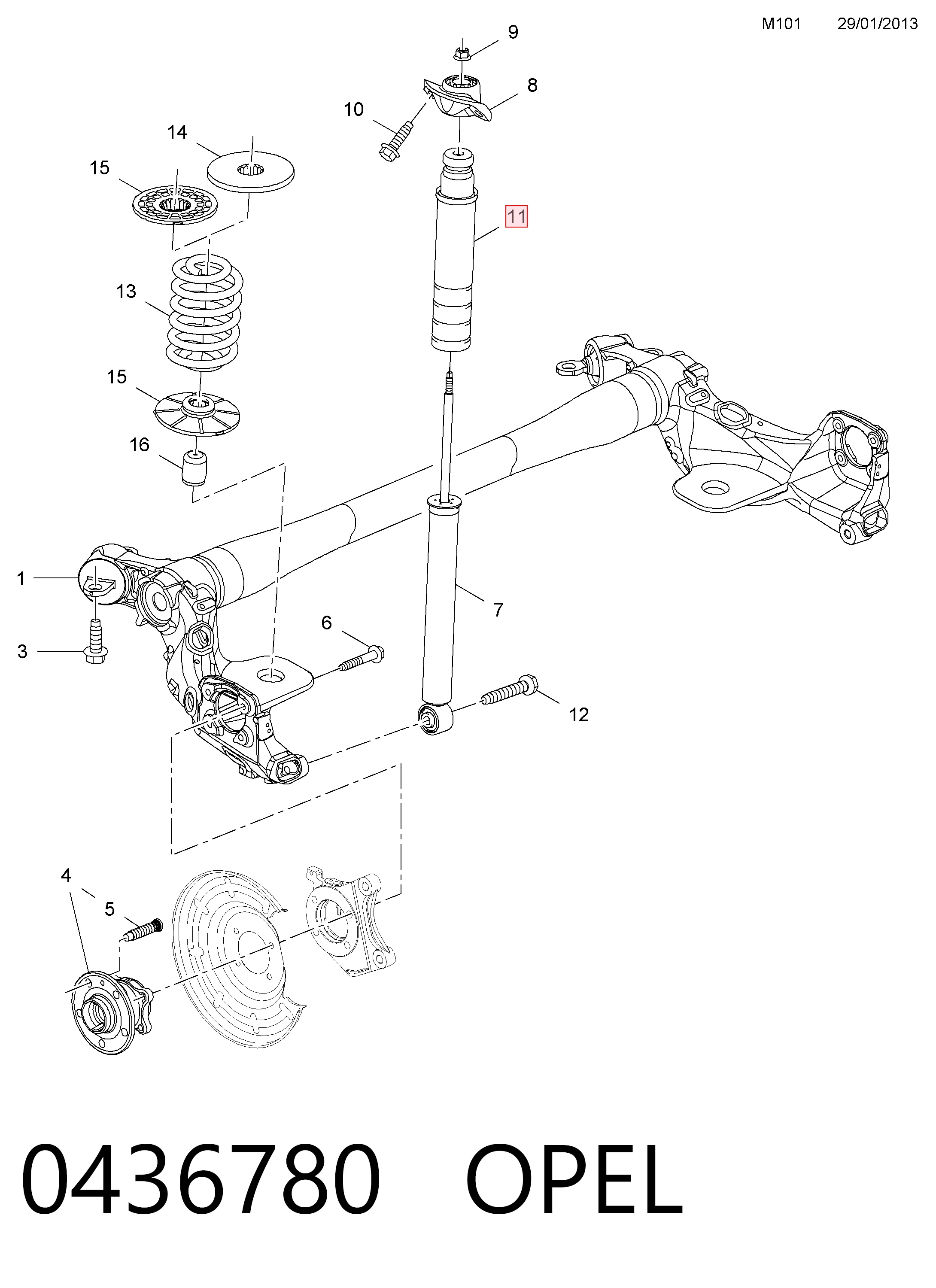 Буфер-відбійник амортизатора заднього Opel Mokka I позашляховик (J13) (2012 - 2019) ціна, від 17.94 USD
