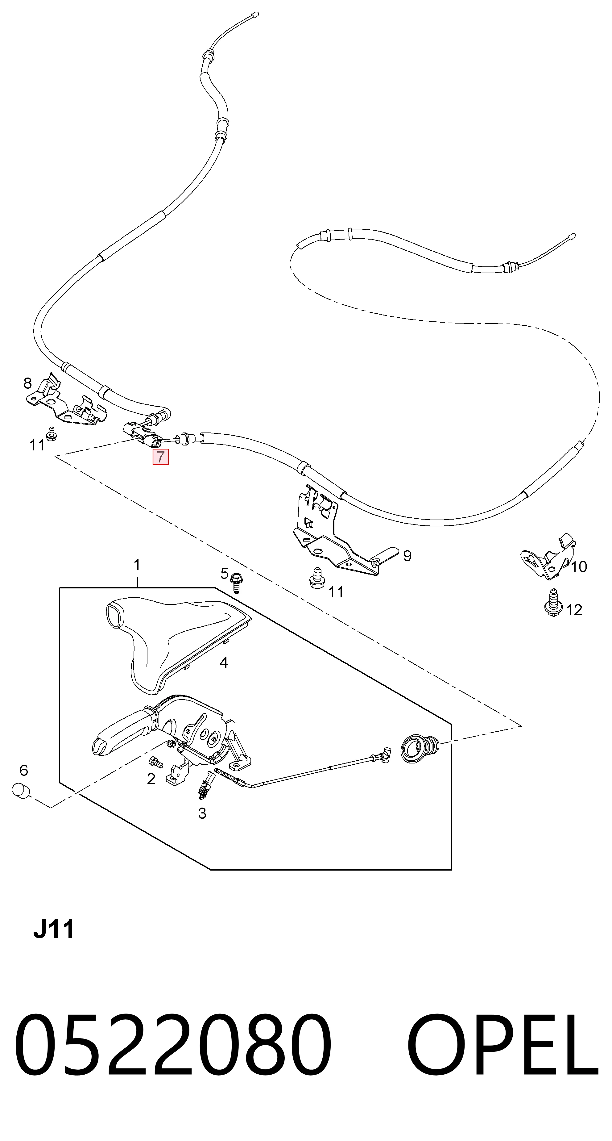Трос ручного гальма задній, правий/лівий General Motors 13355087 ціна, від 29.91 USD