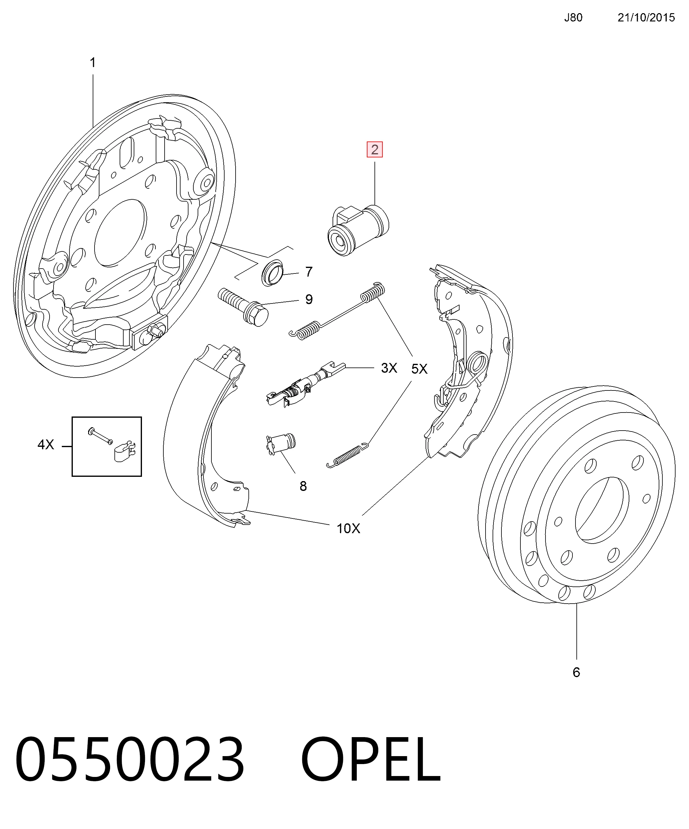 Циліндр гальмівний колісний/робітник, задній 77365348 Fiat/Alfa/Lancia