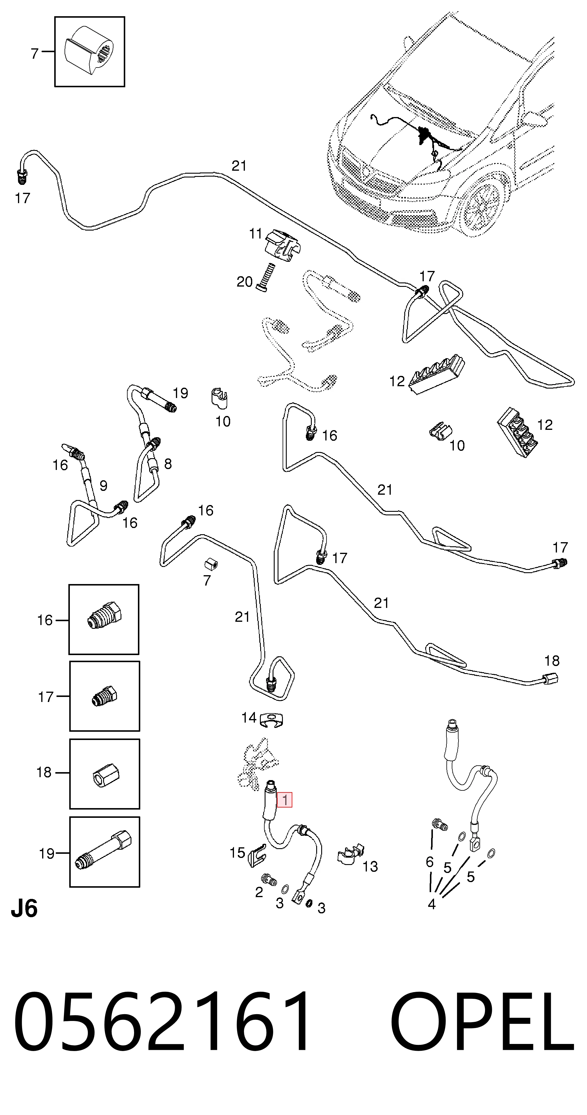 Шланг гальмівний передній Opel Zafira C мінівен (P12) (2011 - 2019) ціна, від 7.15 USD