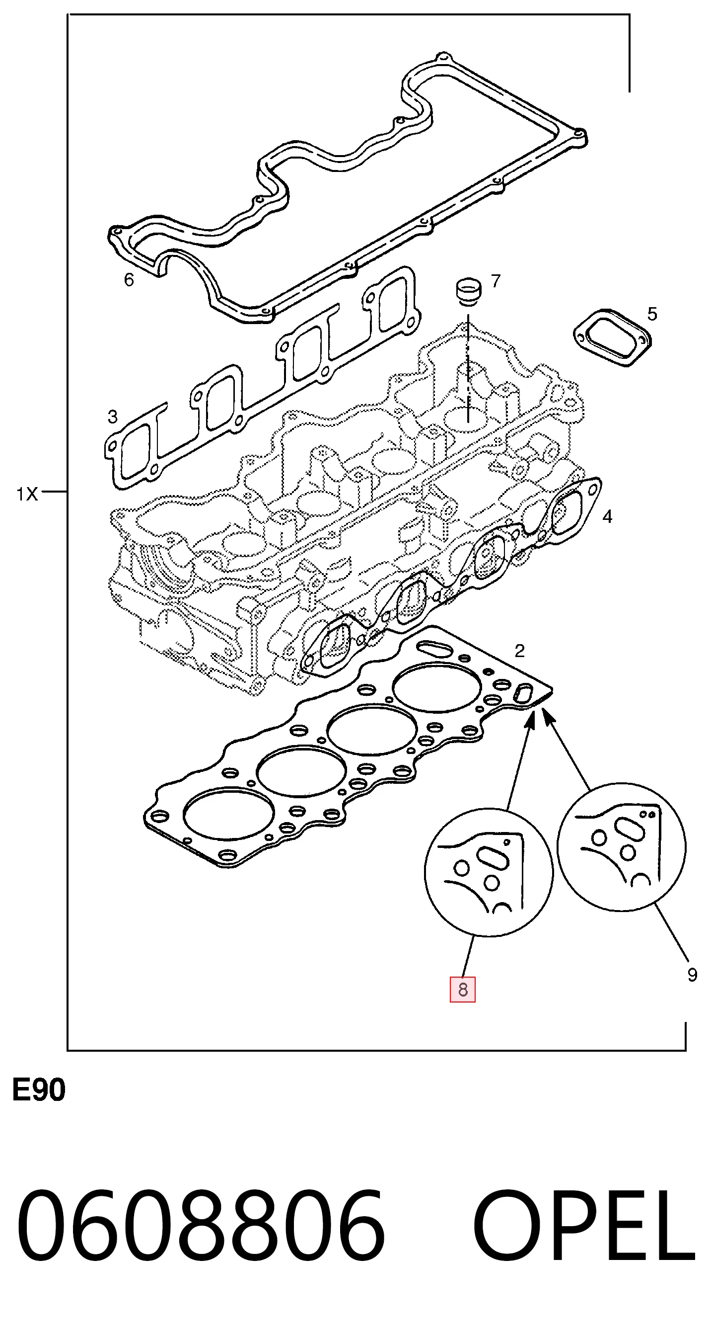 Прокладка ГБЦ General Motors 97012005 ціна, від 37.40 USD