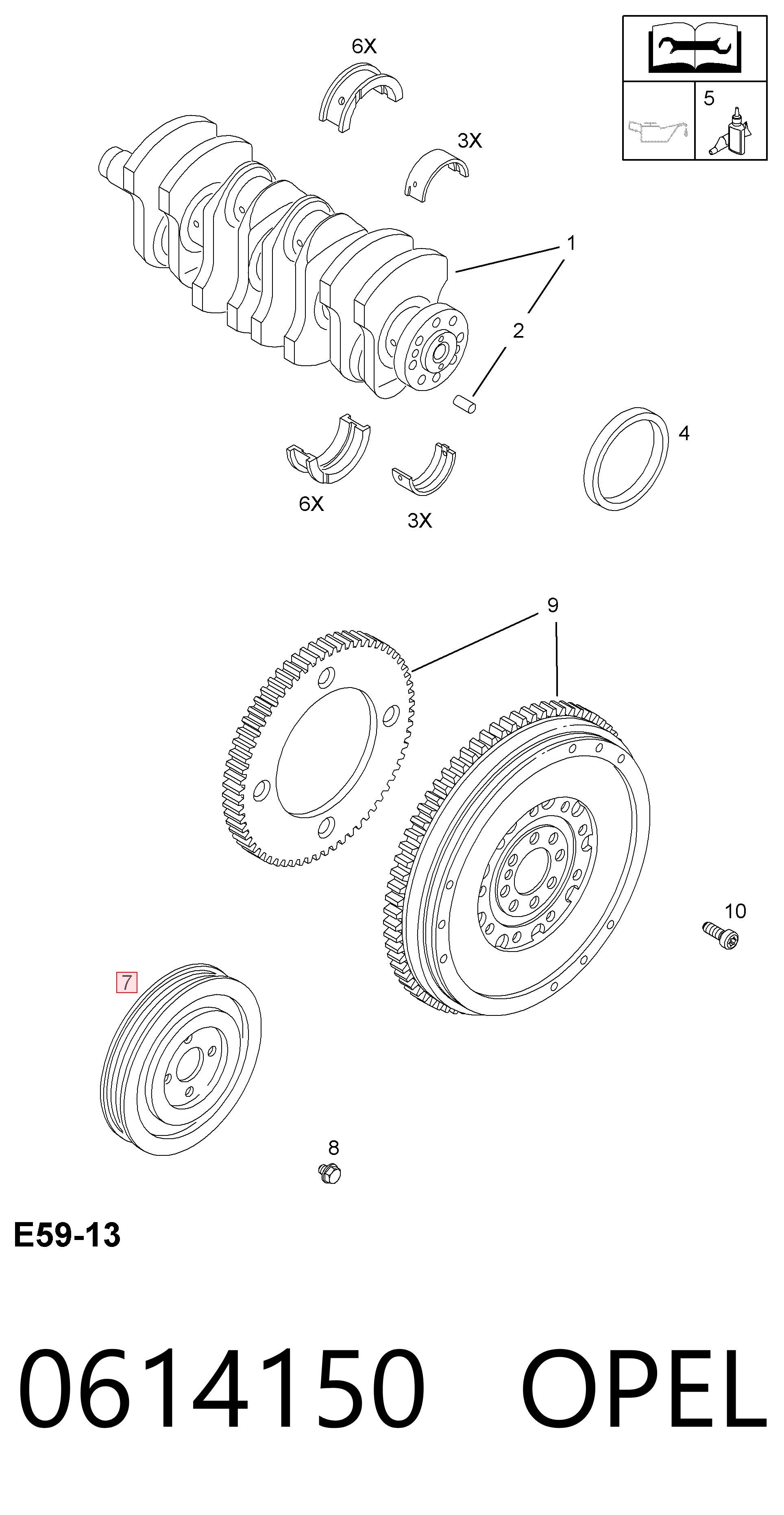  Шків колінвала Opel Agila 