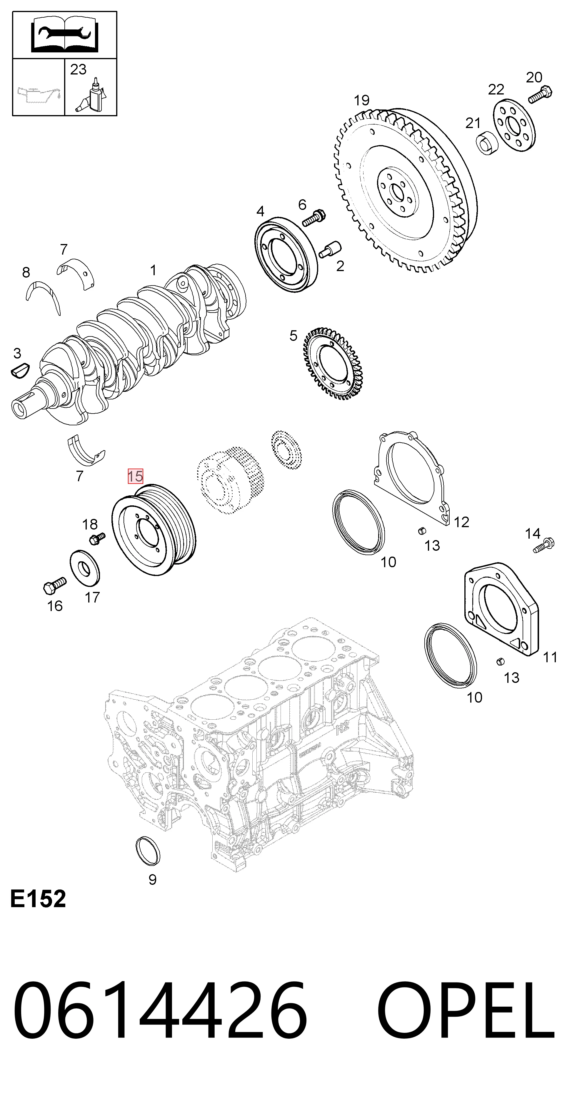 Демпфер колінвалу на Opel Corsa C F08, F68