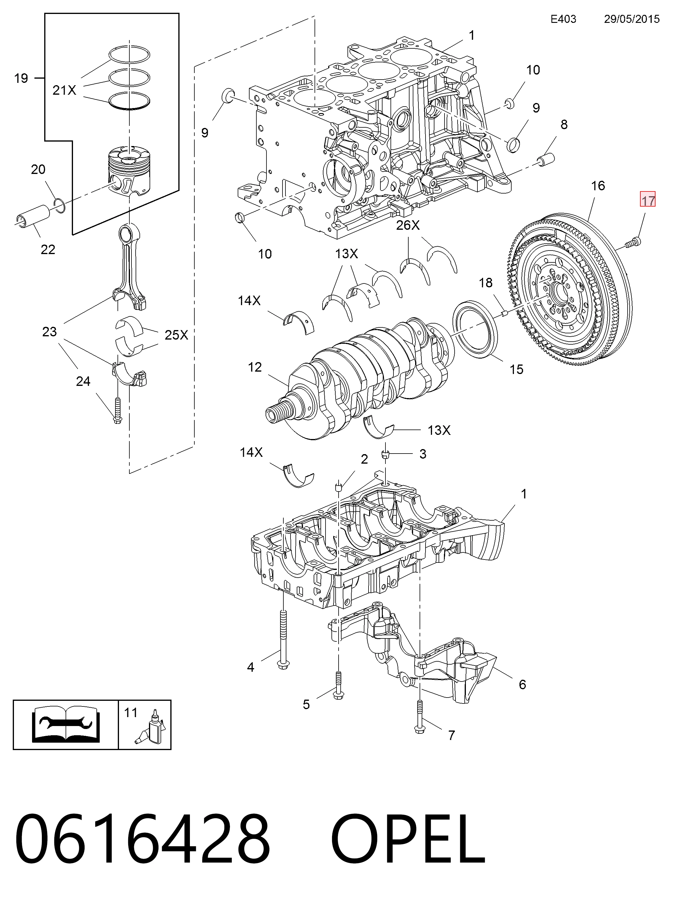 Болт кріплення маховика 55258458 Peugeot/Citroen