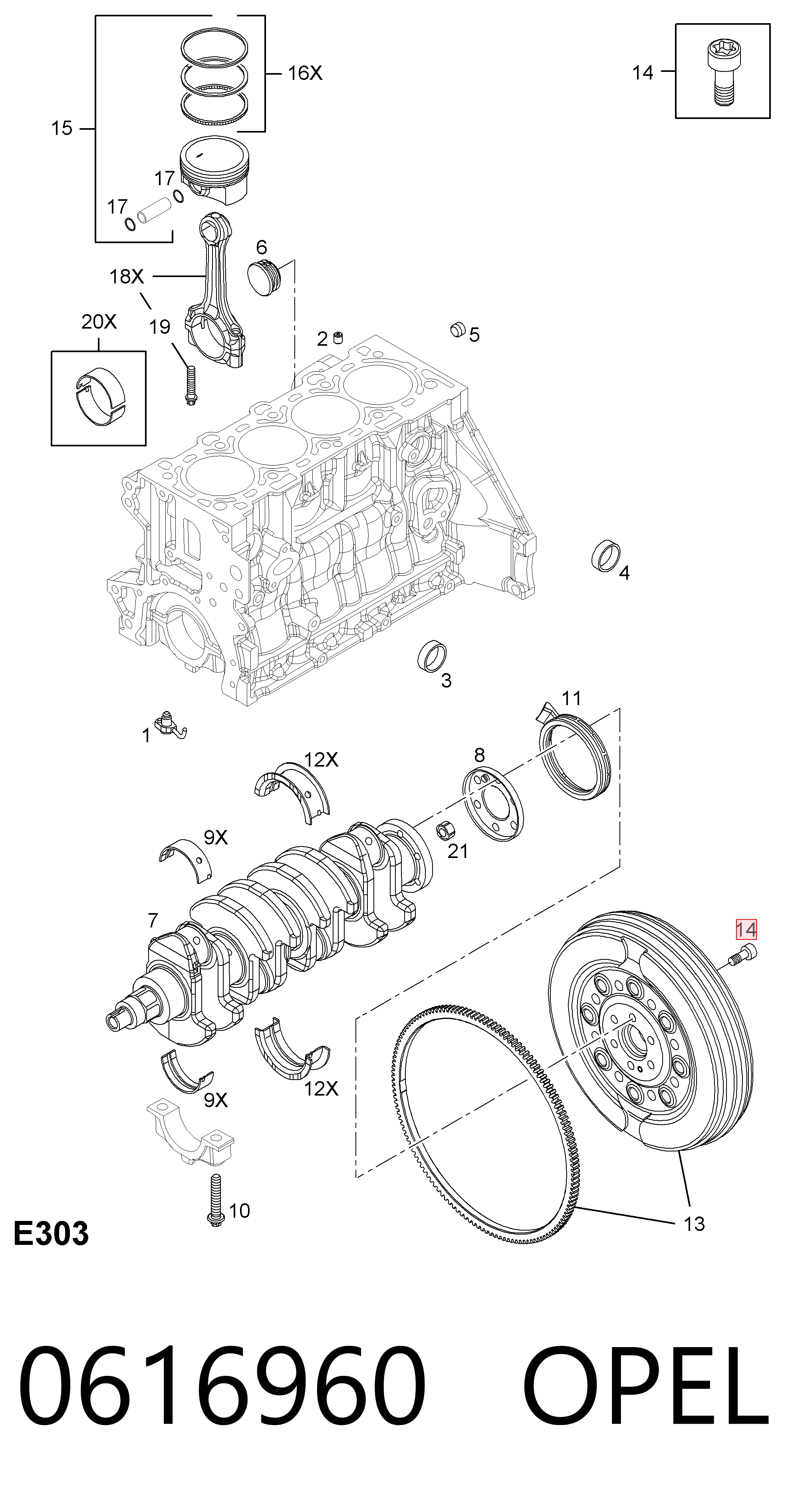 93186900 General Motors Болт кріплення маховика