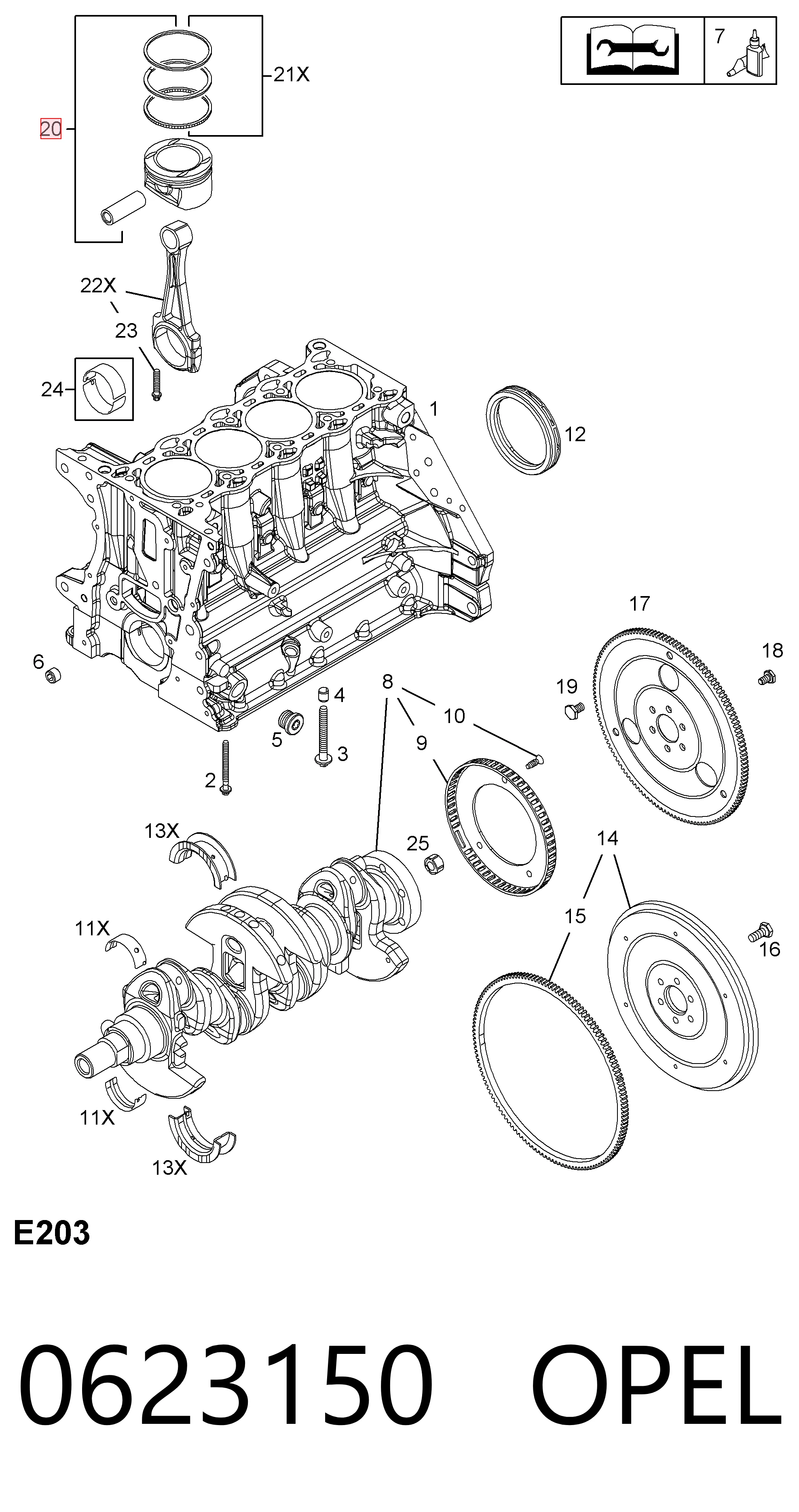 Купити 011PI00110000 Mahle Original Поршень в комплекті на 1 циліндр, STD