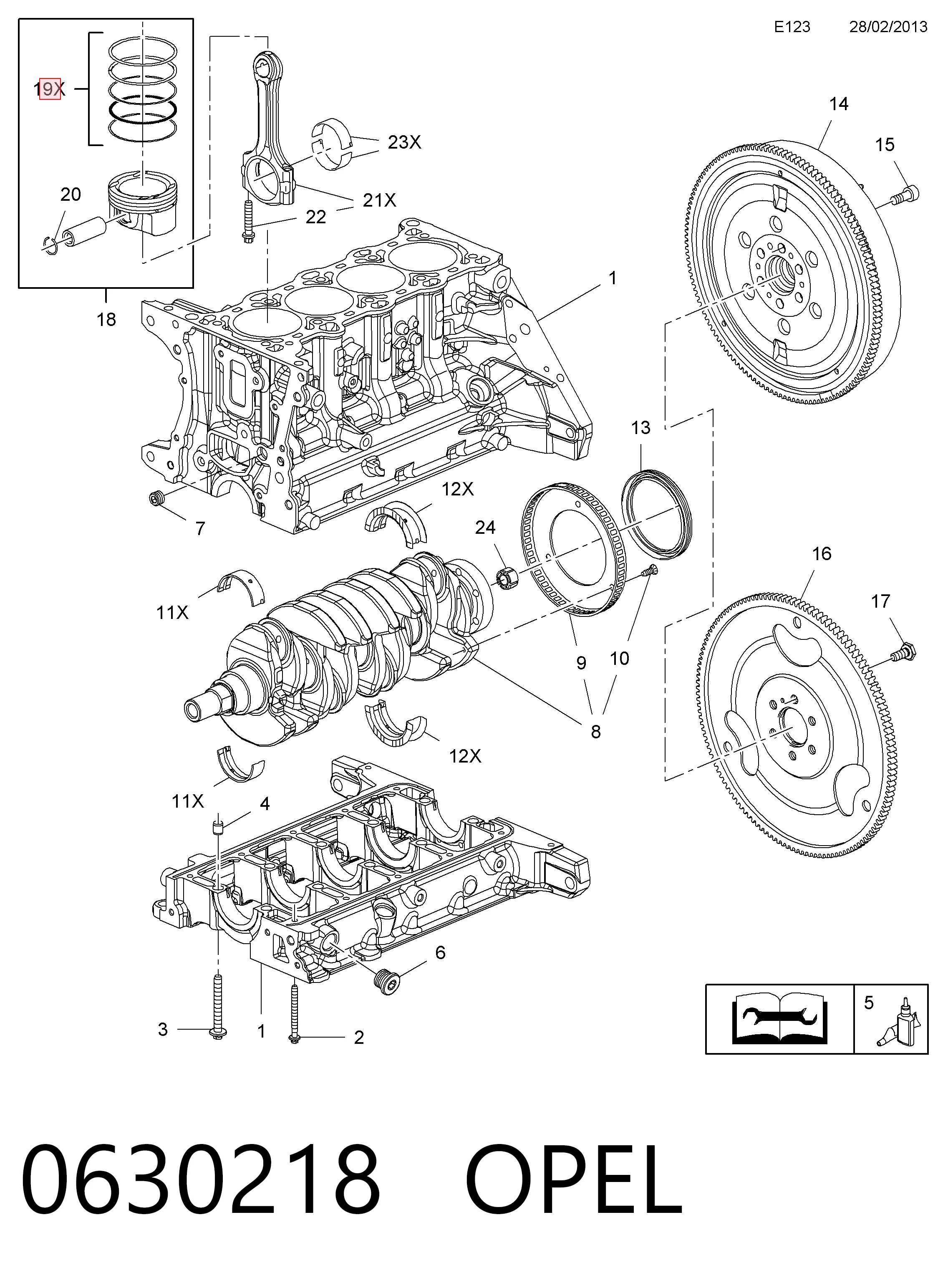 Кільця поршневі на 1 циліндр, 2-й ремонт (+0,50) General Motors 55571046 ціна, від 17.11 USD